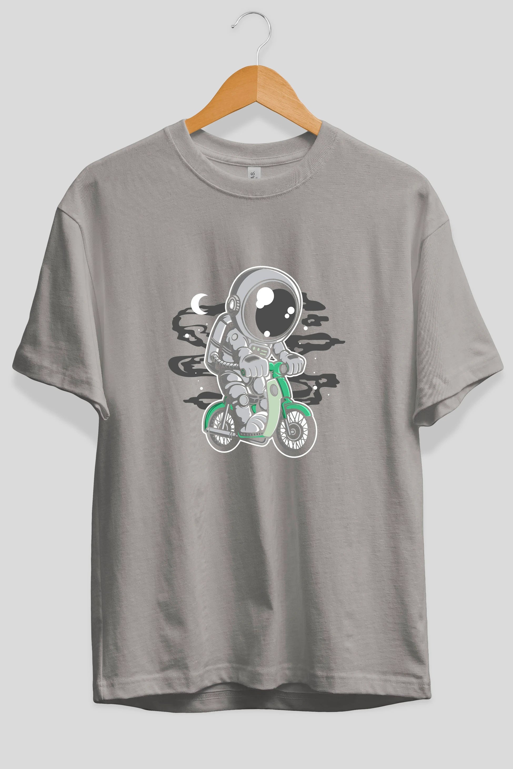 Astronaut Classic Motorbike Ön Baskılı Oversize t-shirt Erkek Kadın Unisex