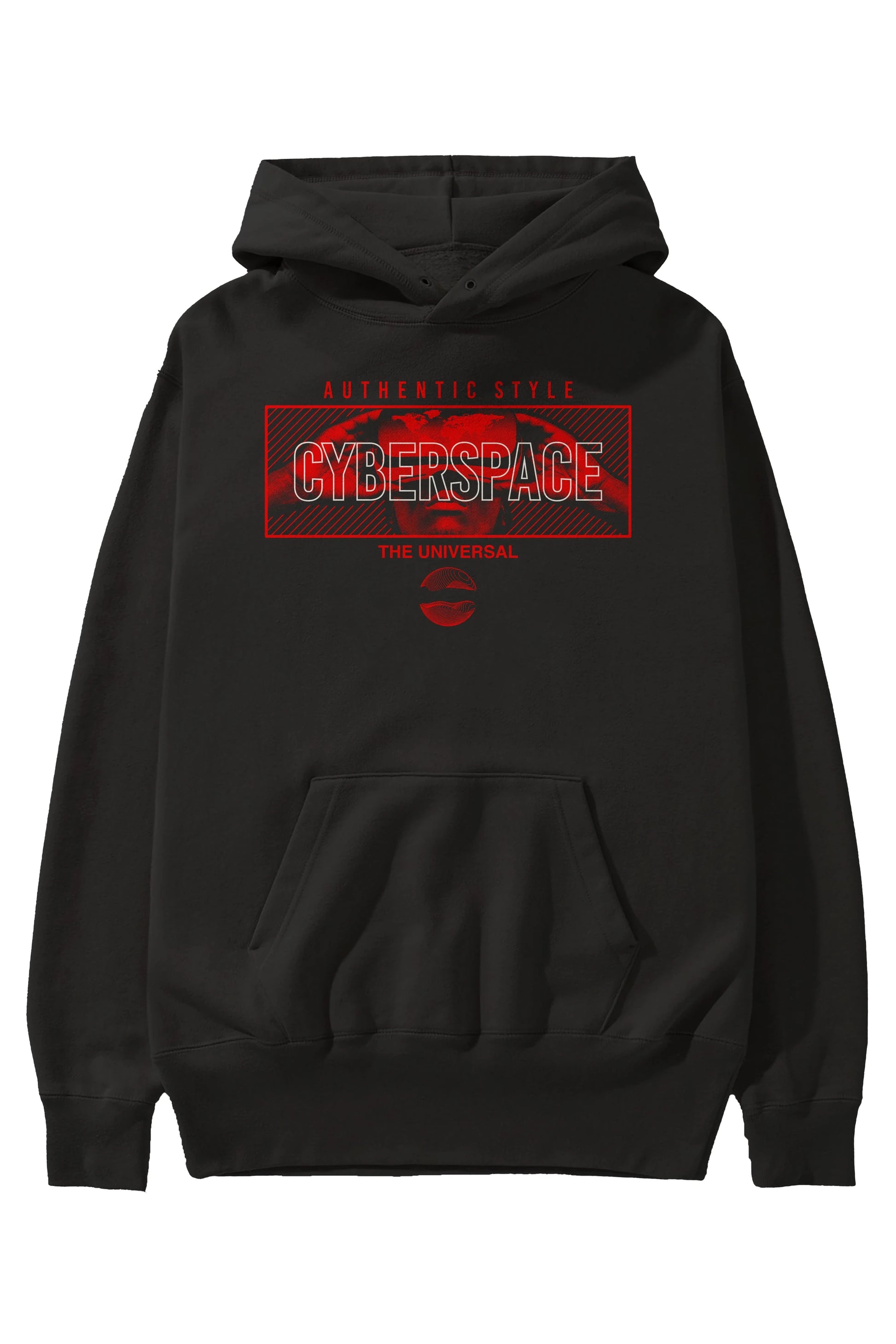 Cyberspace Ön Baskılı Hoodie Oversize Kapüşonlu Sweatshirt Erkek Kadın Unisex