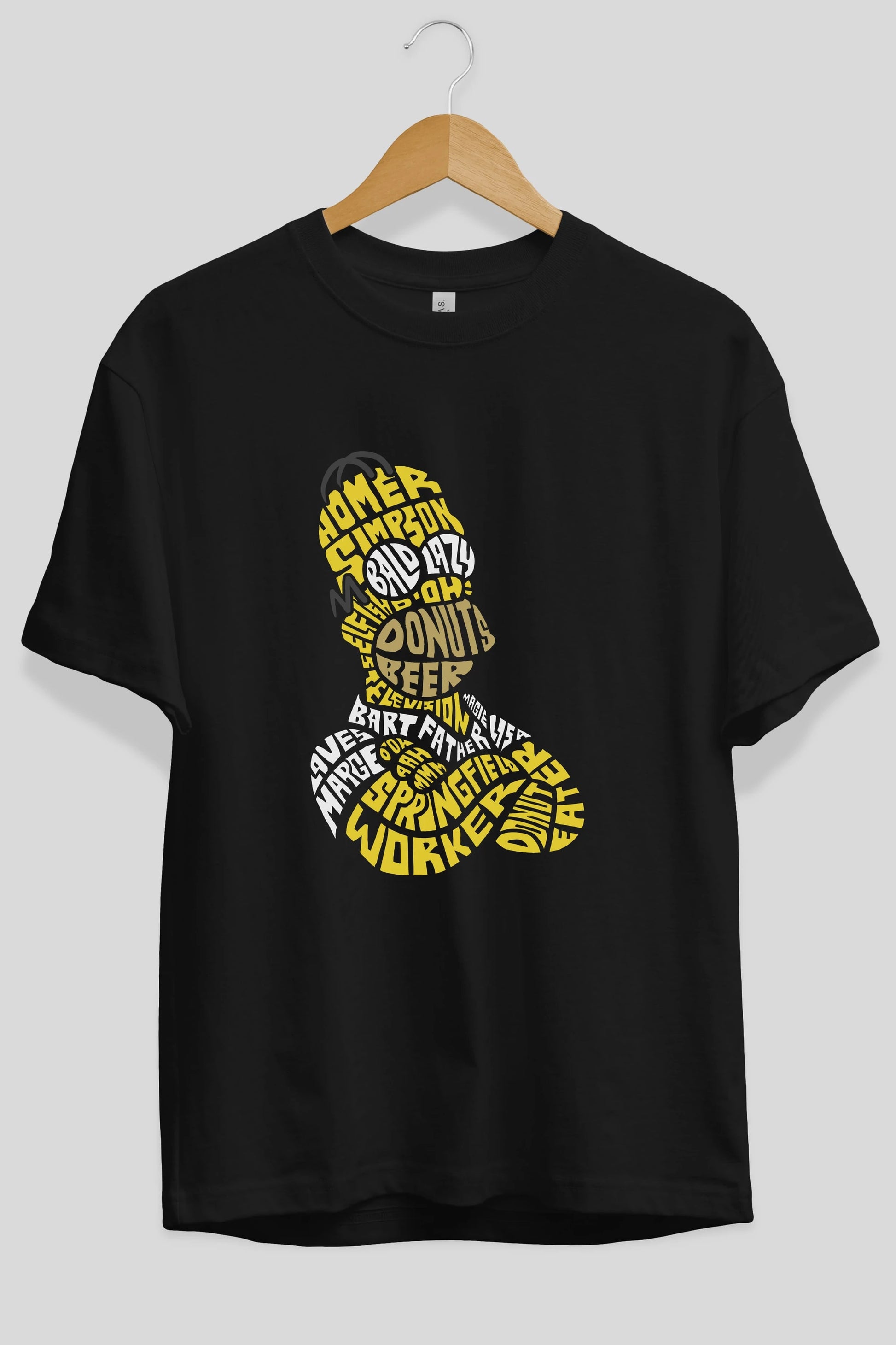 Homer Simpson Ön Baskılı Oversize t-shirt %100 pamuk Erkek Kadın Unisex