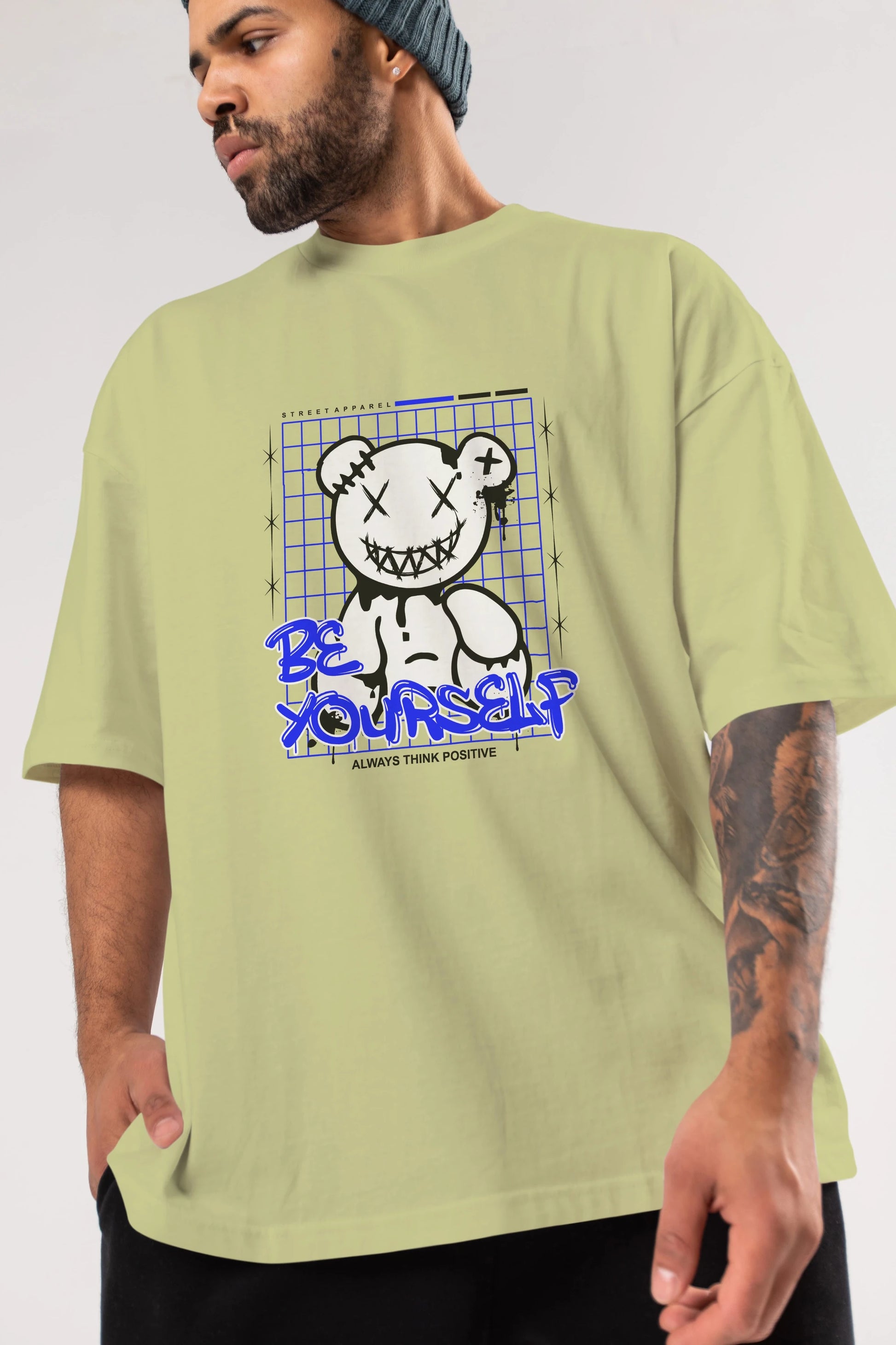 Teddy Bear Be Yourself Ön Baskılı Oversize t-shirt Erkek Kadın Unisex