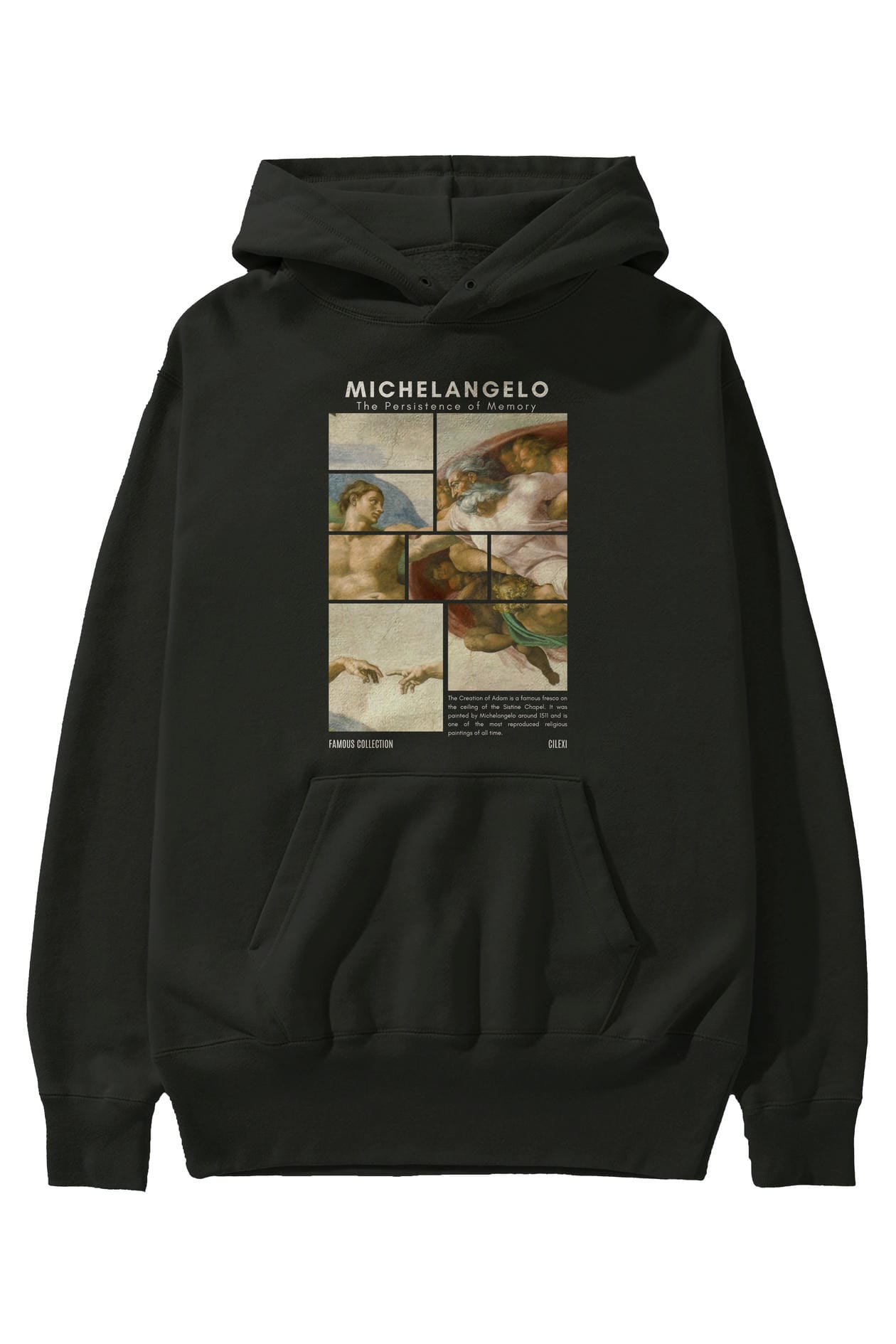 Michelangelo ön Baskılı Hoodie Oversize Kapüşonlu Sweatshirt Erkek Kadın