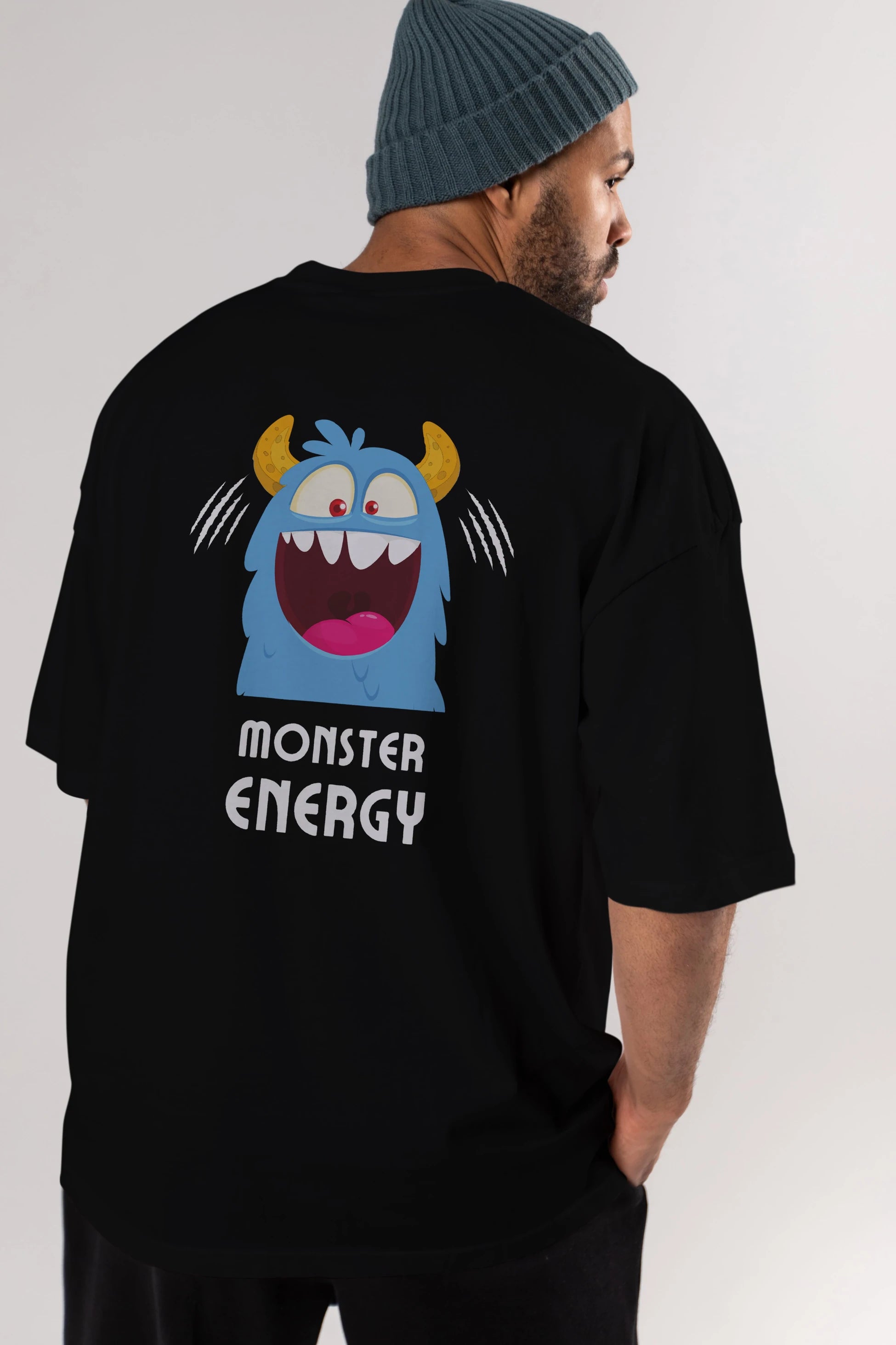 Monster Energy Arka Baskılı Oversize t-shirt Erkek Kadın Unisex