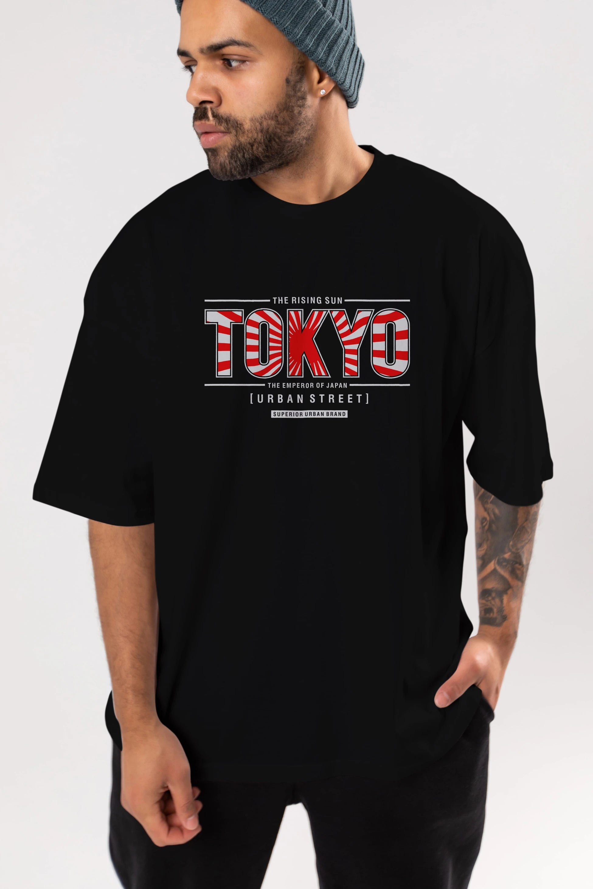 Tokyo Ön Baskılı Oversize t-shirt Erkek Kadın Unisex