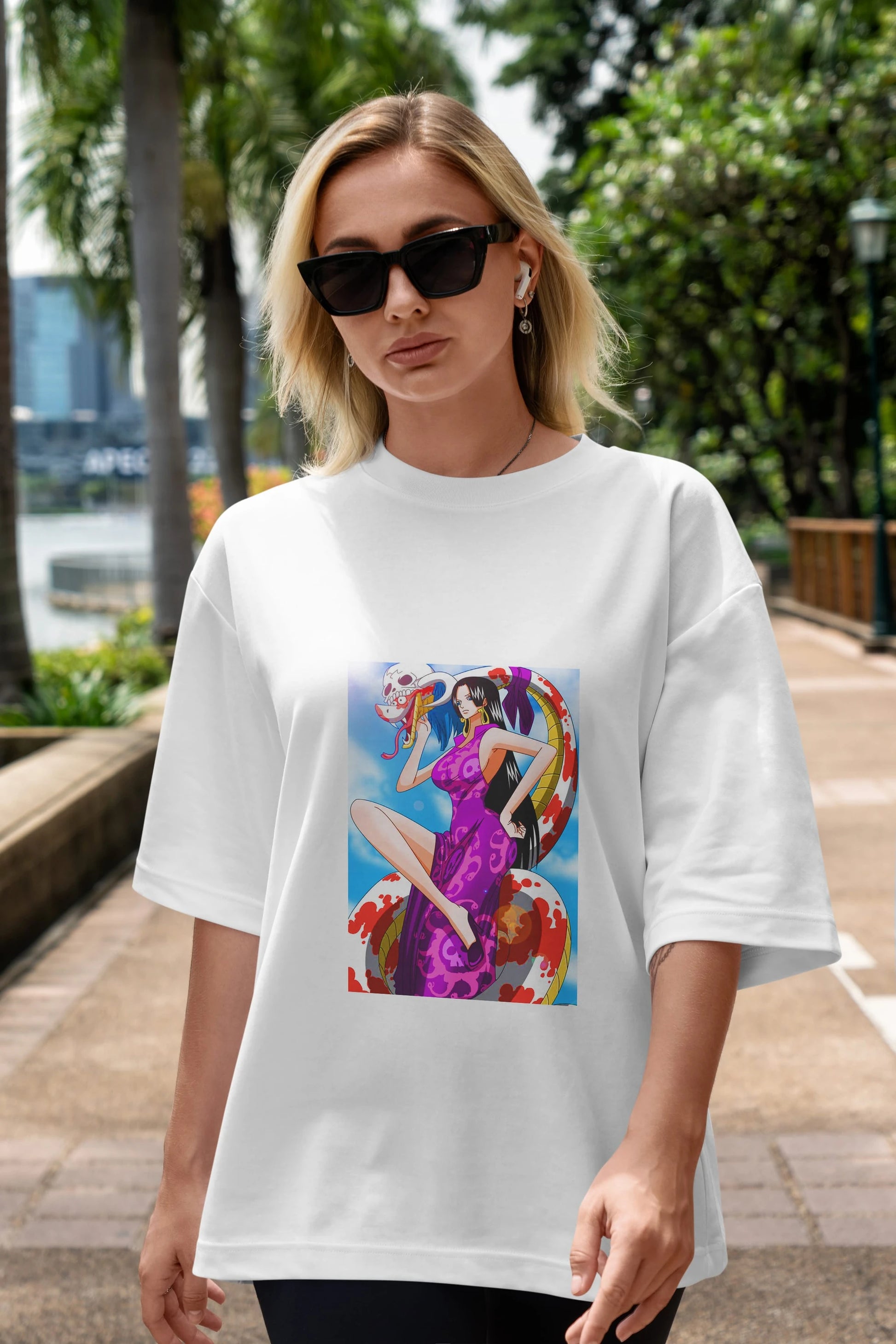 Boa Hancock Anime Ön Baskılı Oversize t-shirt Erkek Kadın Unisex