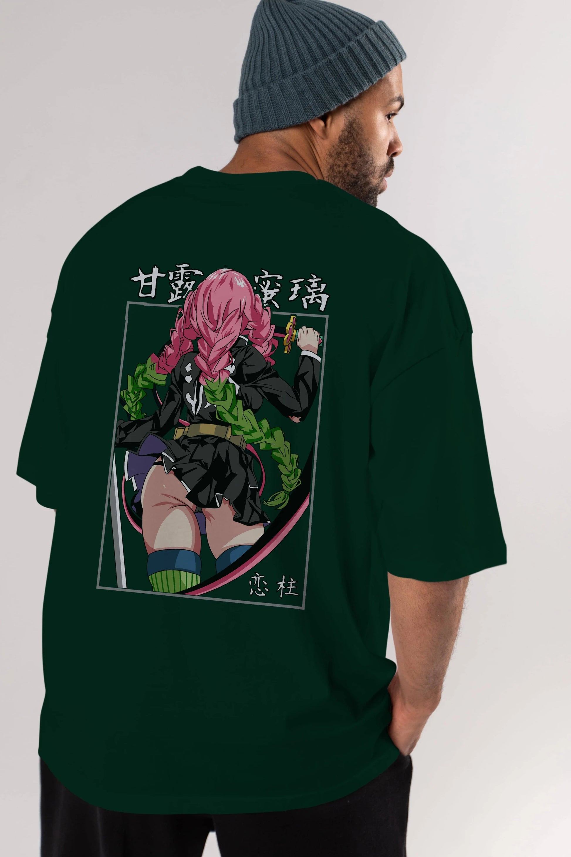 Mitsuri DEMONSLAYER Anime Arka Baskılı Oversize t-shirt Erkek Kadın Unisex
