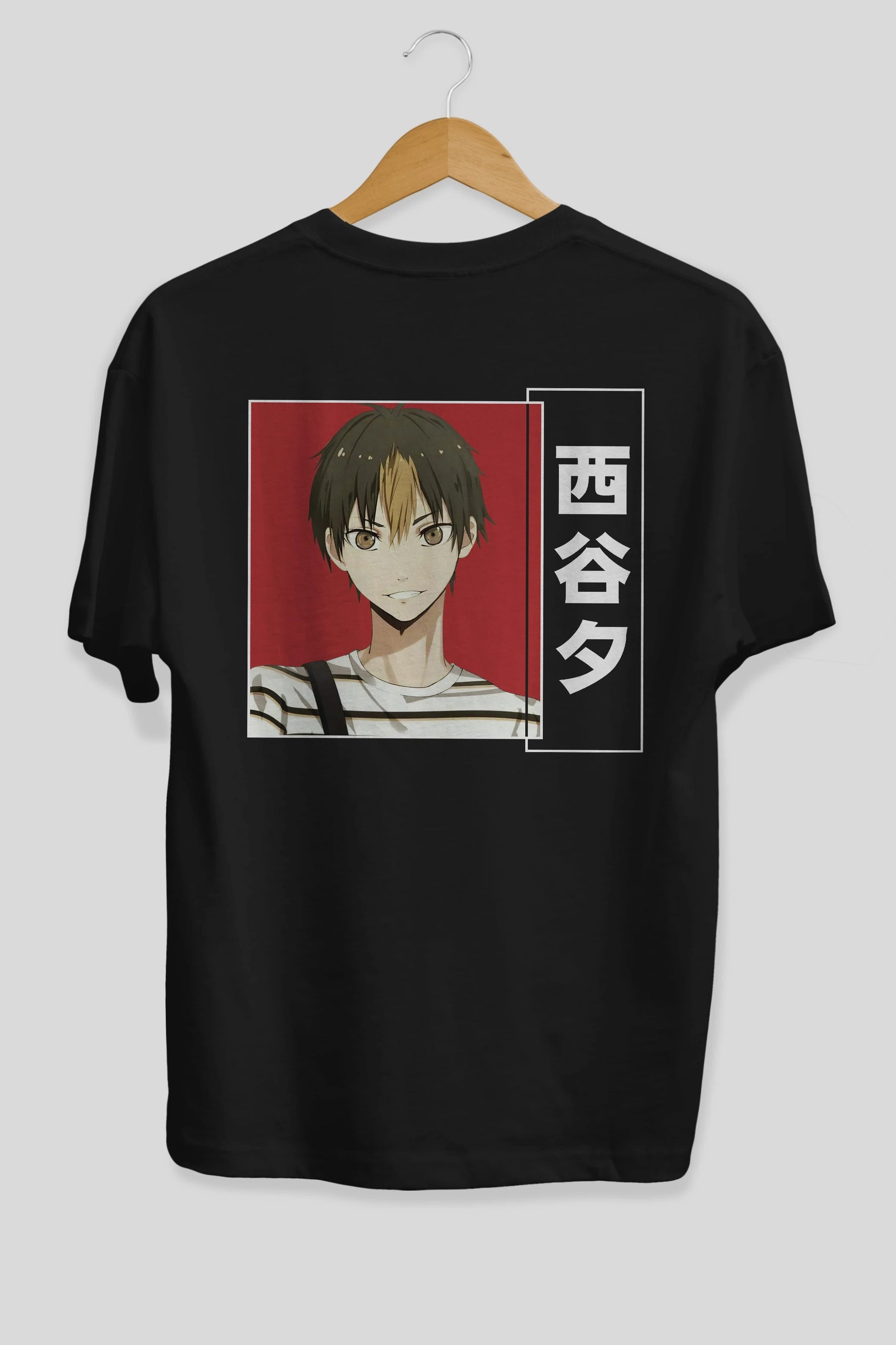 Yuu Nishinoya 1 Anime Arka Baskılı Oversize t-shirt Erkek Kadın Unisex