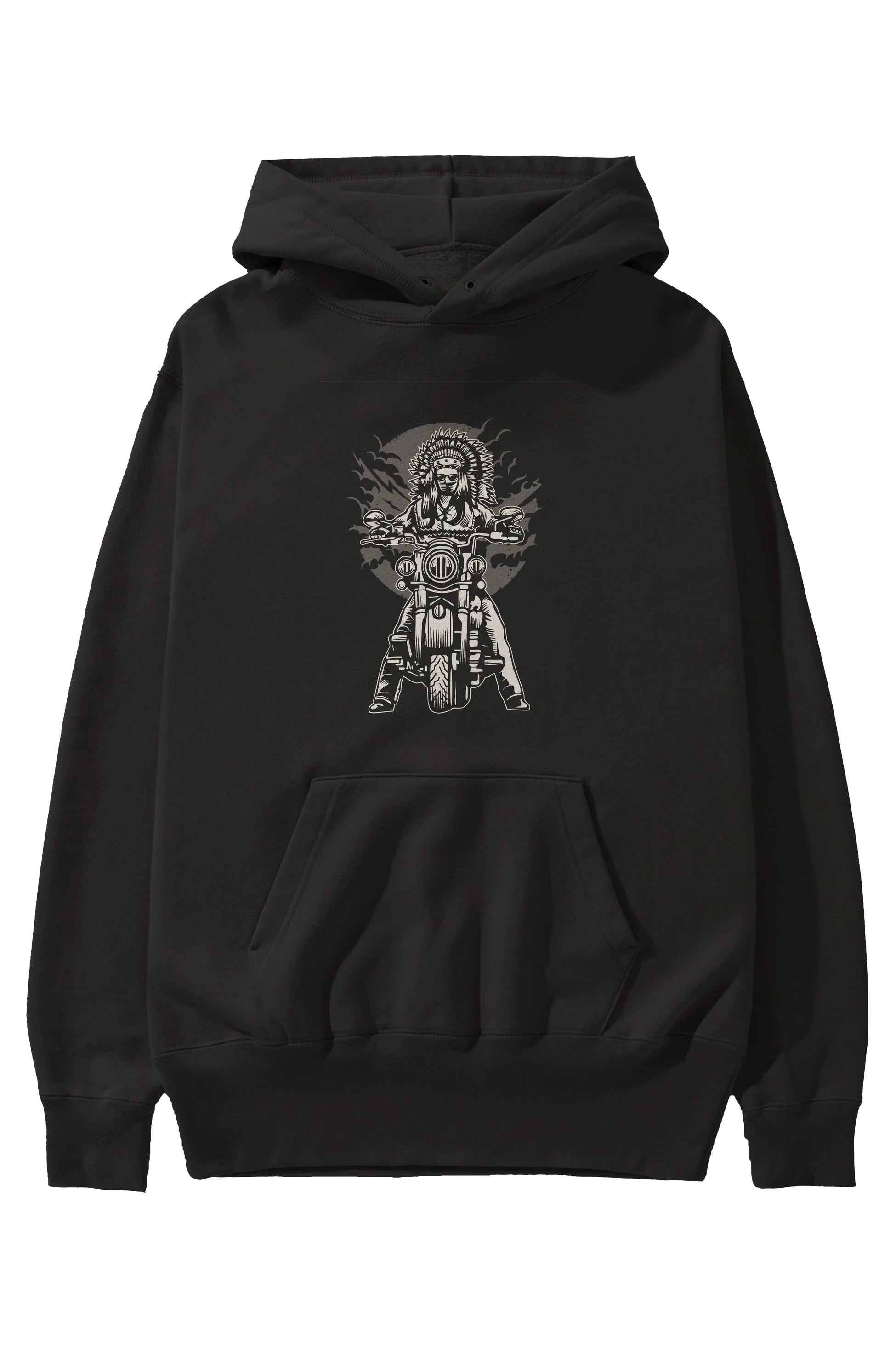 Indian Chief Motorcycle Ön Baskılı Hoodie Oversize Kapüşonlu Sweatshirt Erkek Kadın Unisex