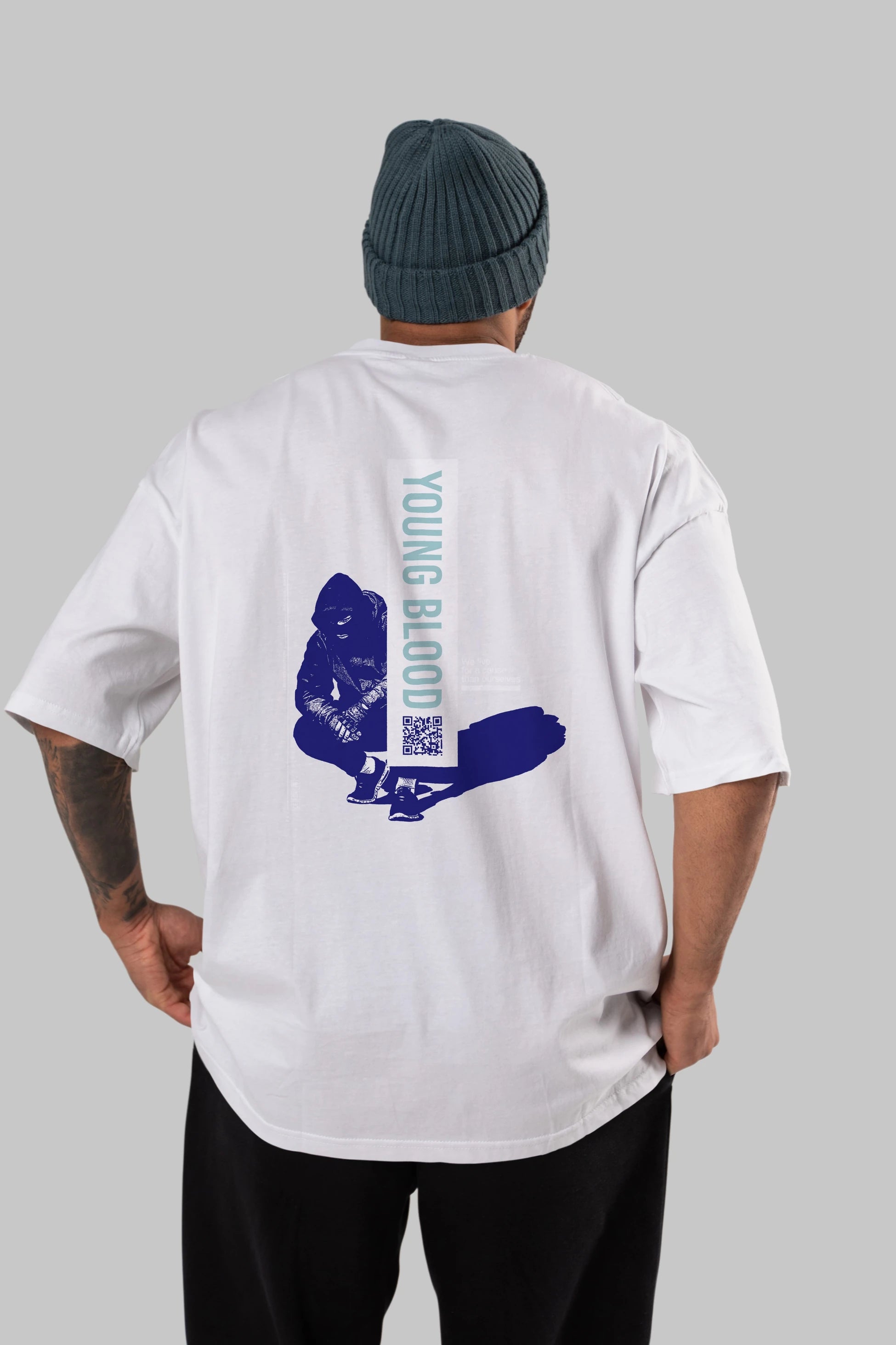 Young Blood Arka Baskılı Oversize t-shirt Erkek Kadın Unisex