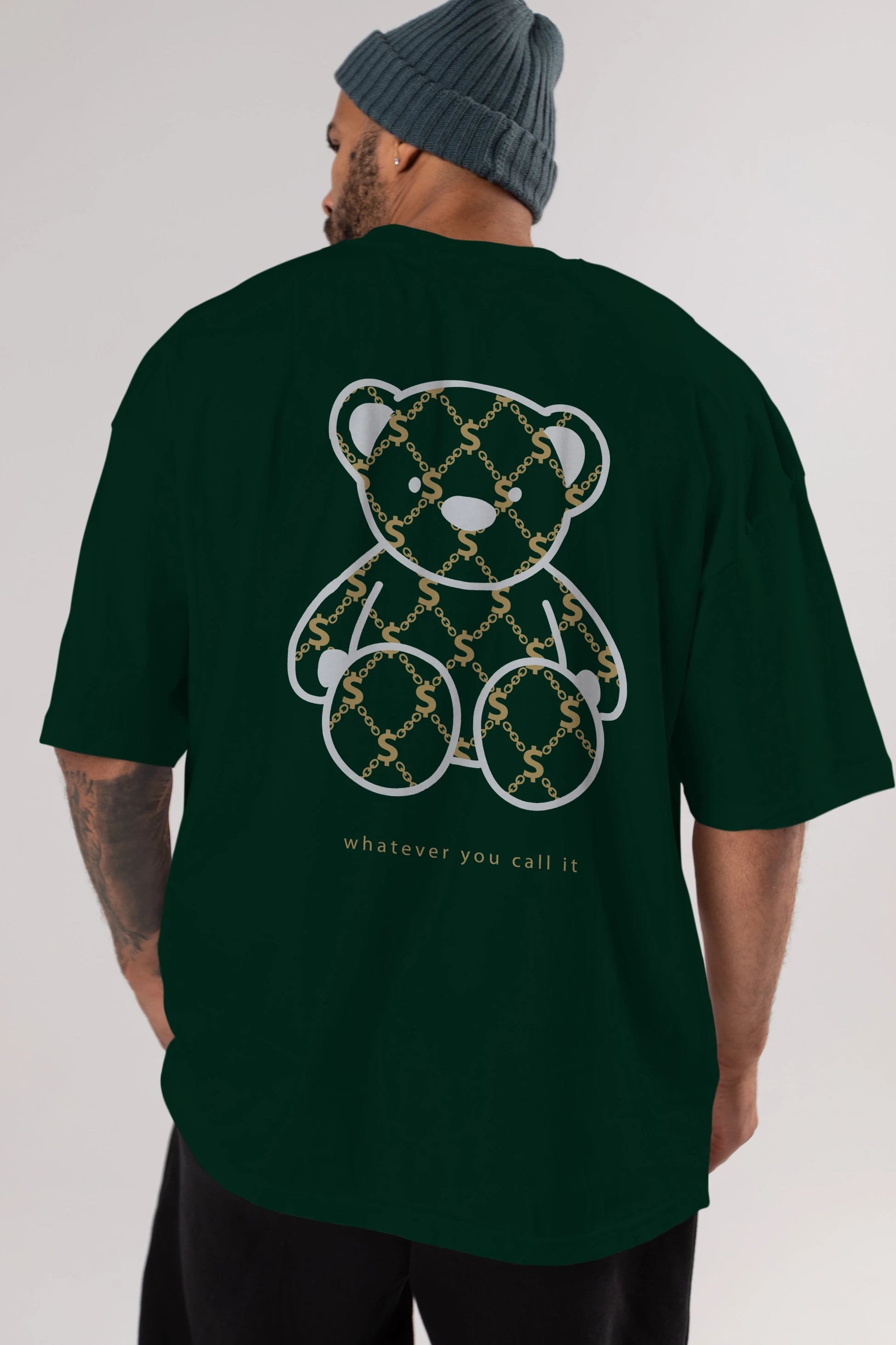 Whatever you Bear Arka Baskılı Oversize t-shirt Erkek Kadın Unisex