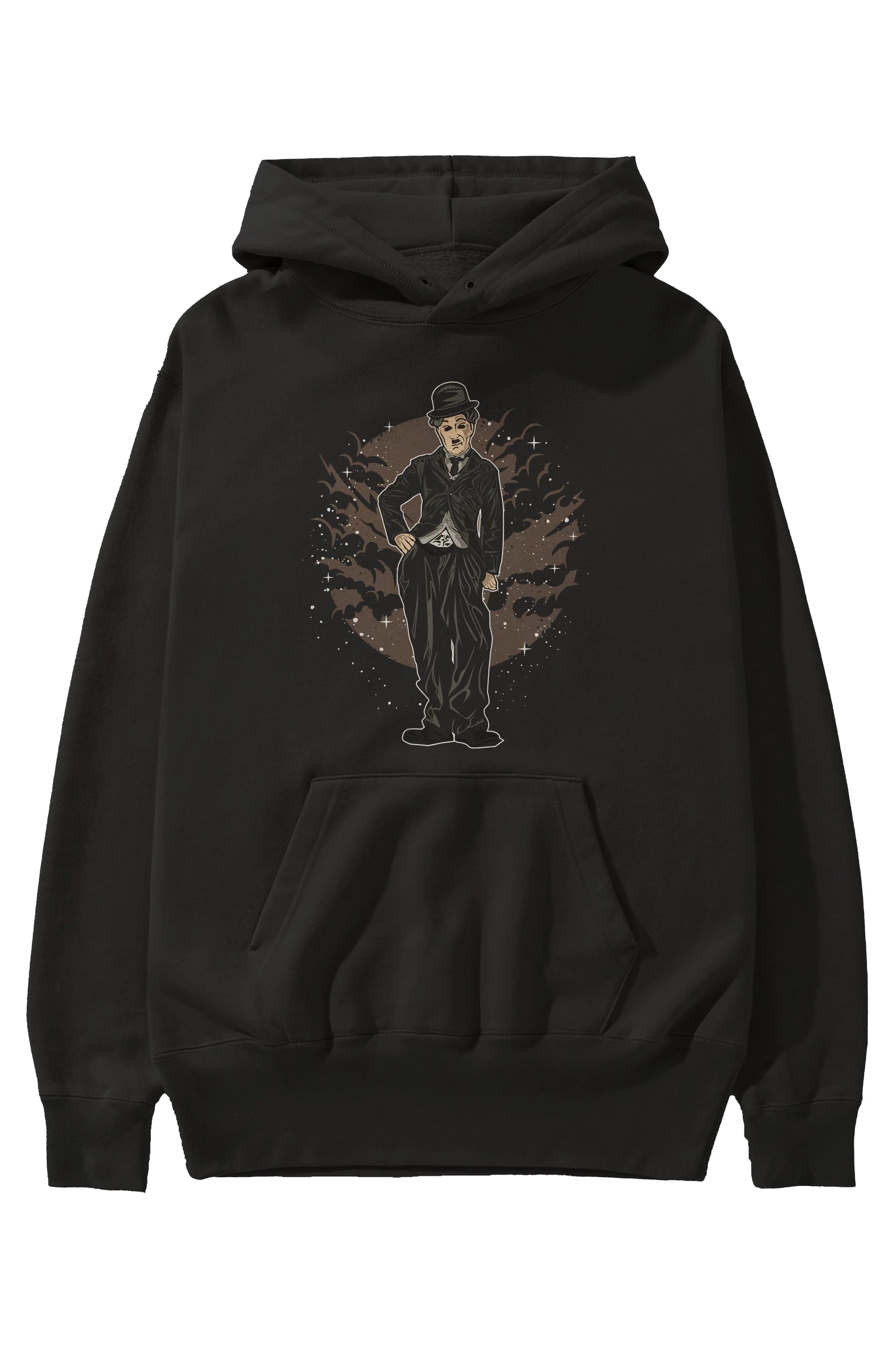 CHAPLIN Ön Baskılı Hoodie Oversize Kapüşonlu Sweatshirt Erkek Kadın Unisex