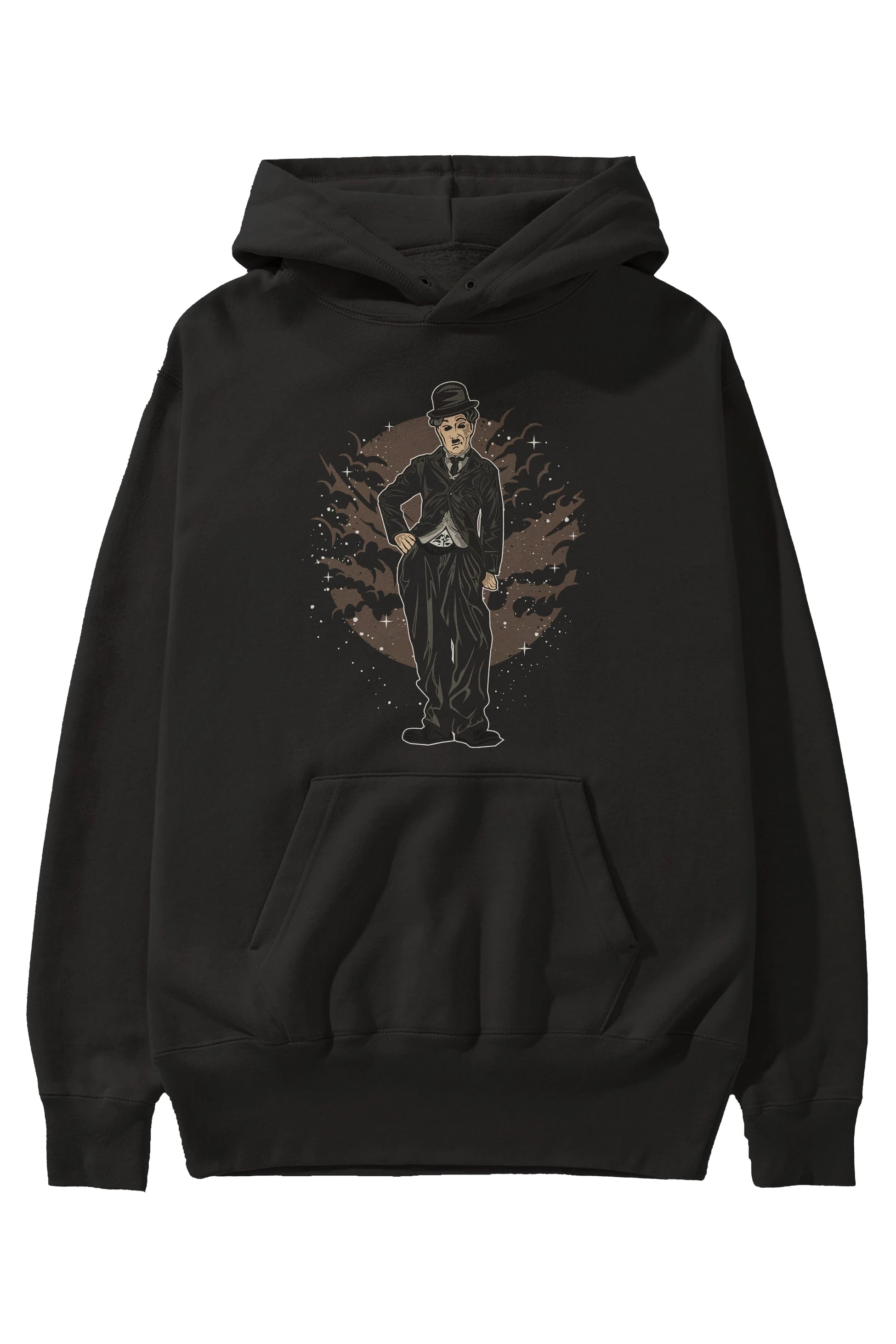 CHAPLIN Ön Baskılı Hoodie Oversize Kapüşonlu Sweatshirt Erkek Kadın Unisex