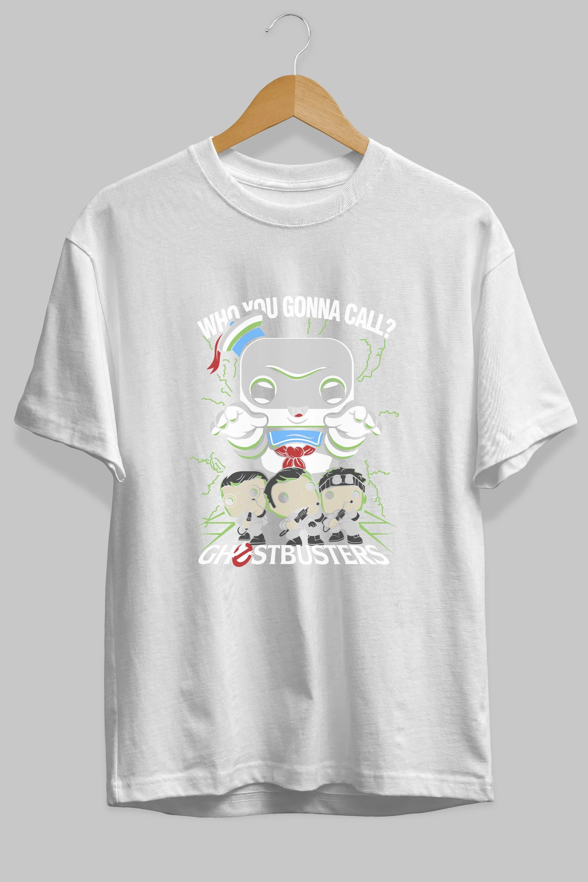 Ghostbusters Ön Baskılı Oversize t-shirt Erkek Kadın Unisex %100 Pamuk Bisiklet Yaka tişort