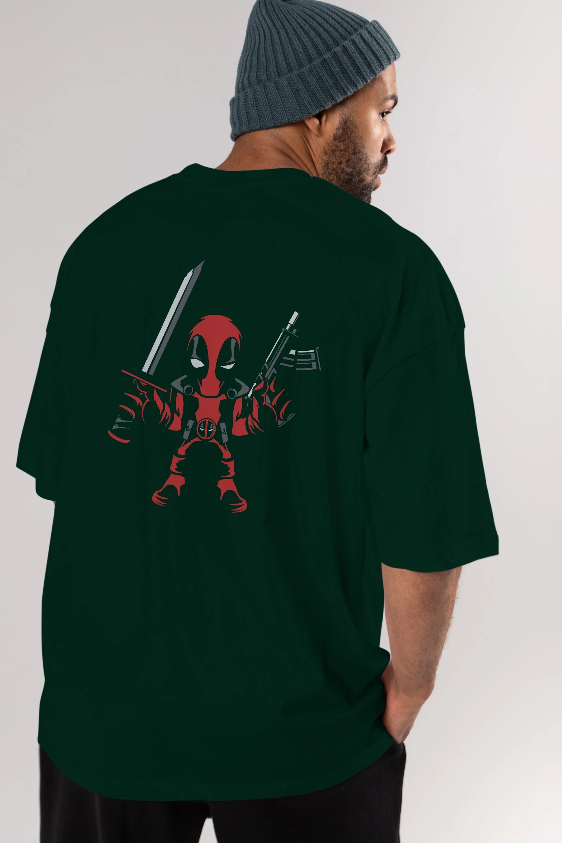 Deadpool (11) Arka Baskılı Oversize t-shirt Erkek Kadın Unisex %100 Pamuk Bisiklet Yaka tişort