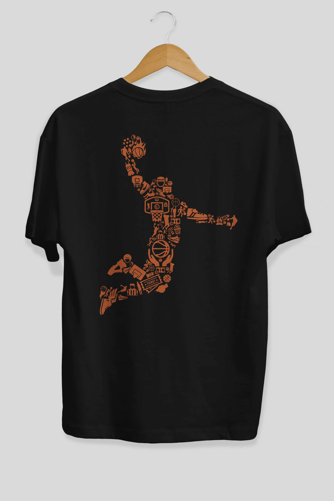 Basketball Player Arka Baskılı Oversize t-shirt %100 pamuk Erkek Kadın Unisex