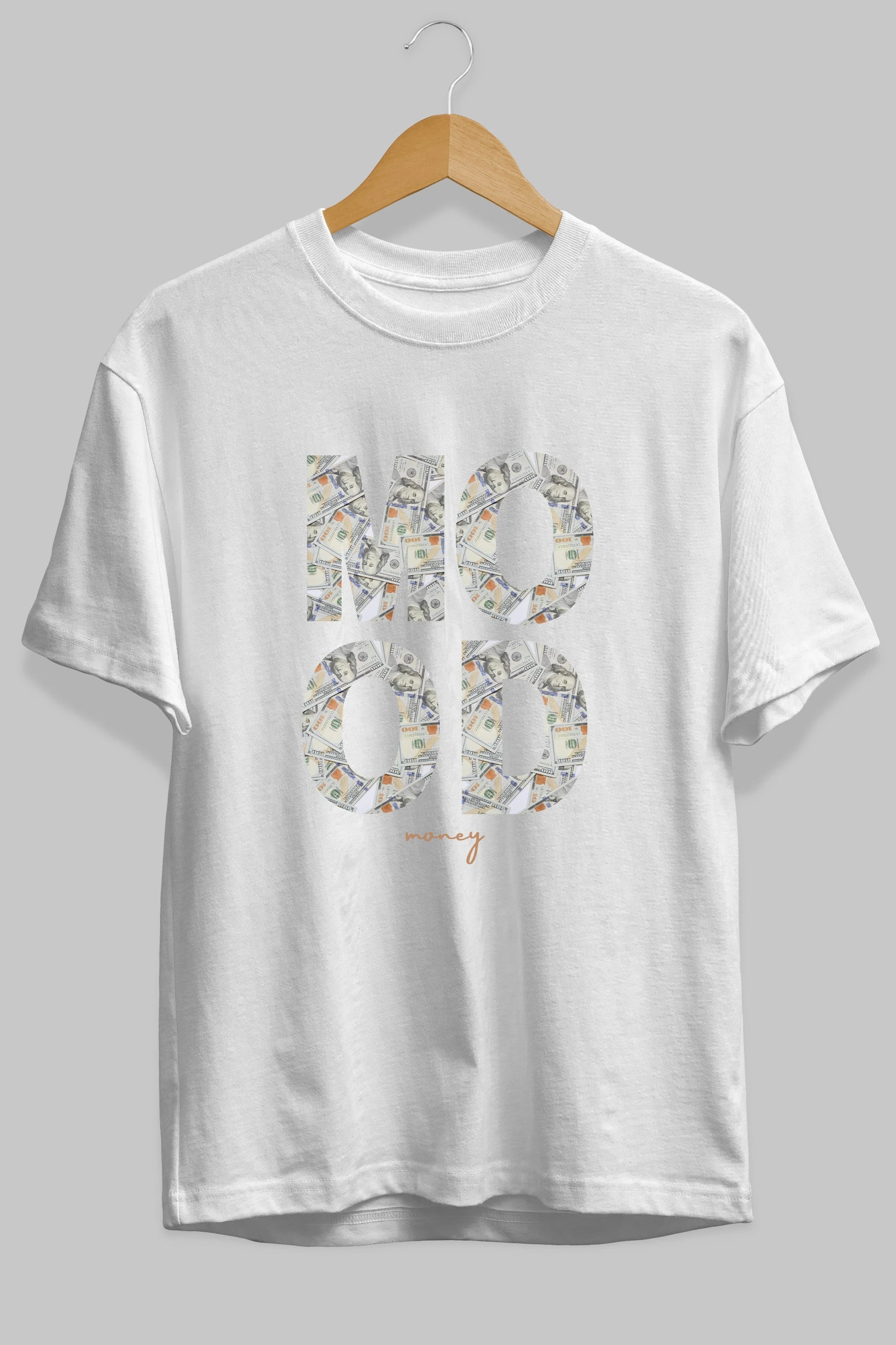 Mood Money Yazılı Ön Baskılı Oversize t-shirt Erkek Kadın Unisex