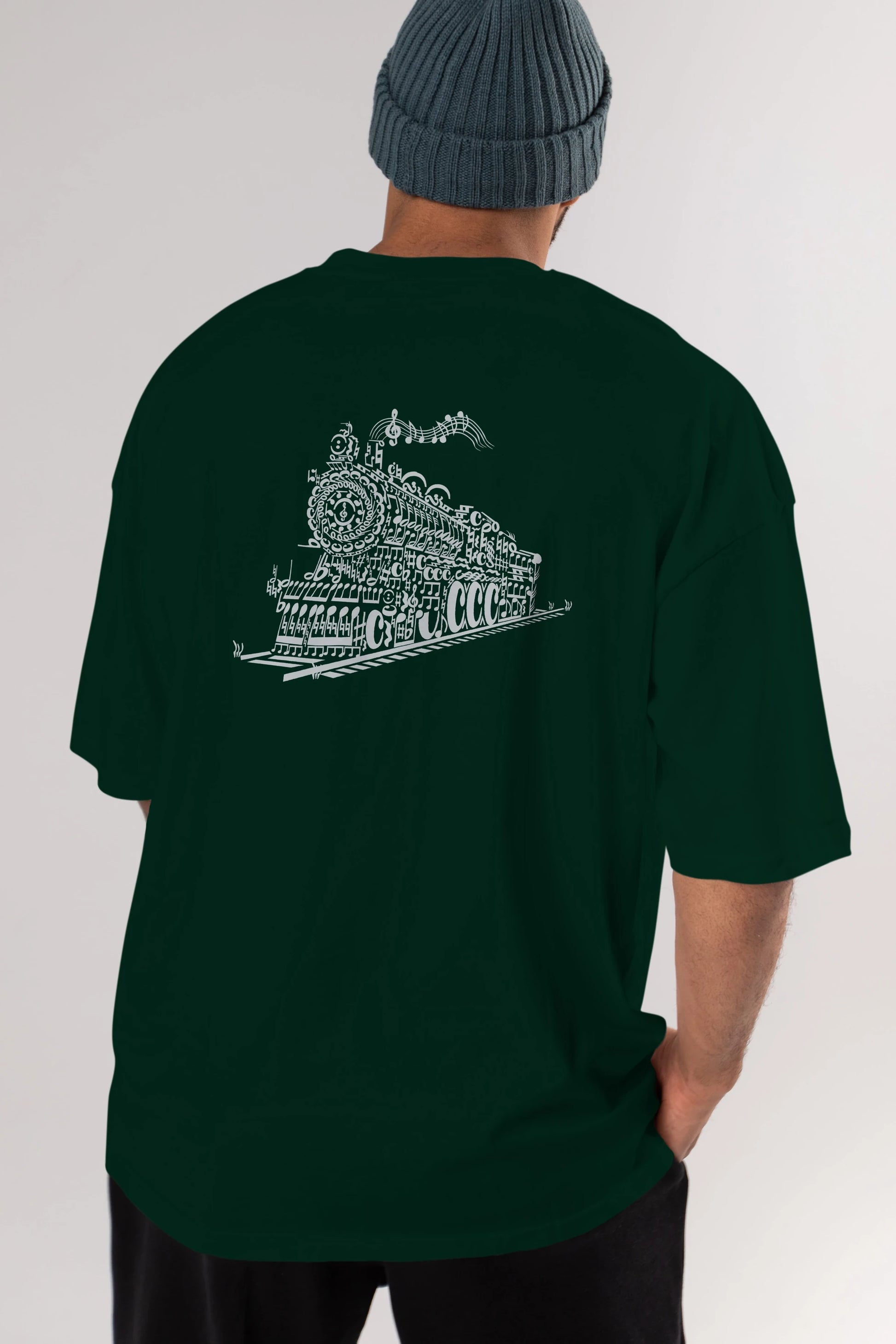 Train Song Arka Baskılı Oversize t-shirt %100 pamuk Erkek Kadın Unisex