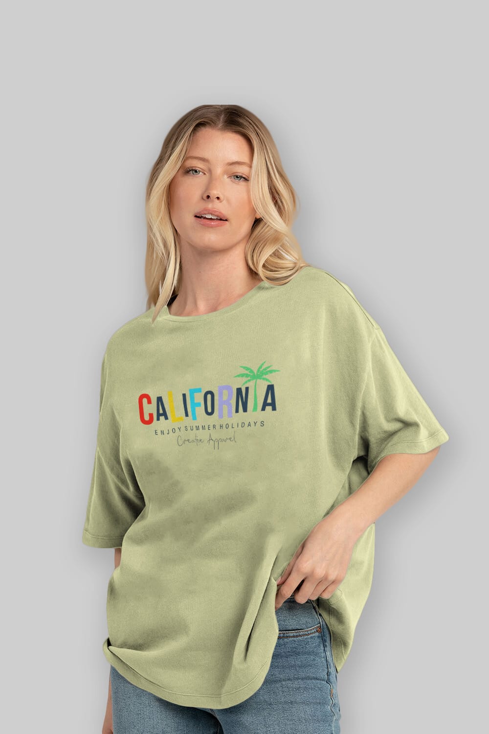 California 2 Ön Baskılı Oversize t-shirt Erkek Kadın Unisex
