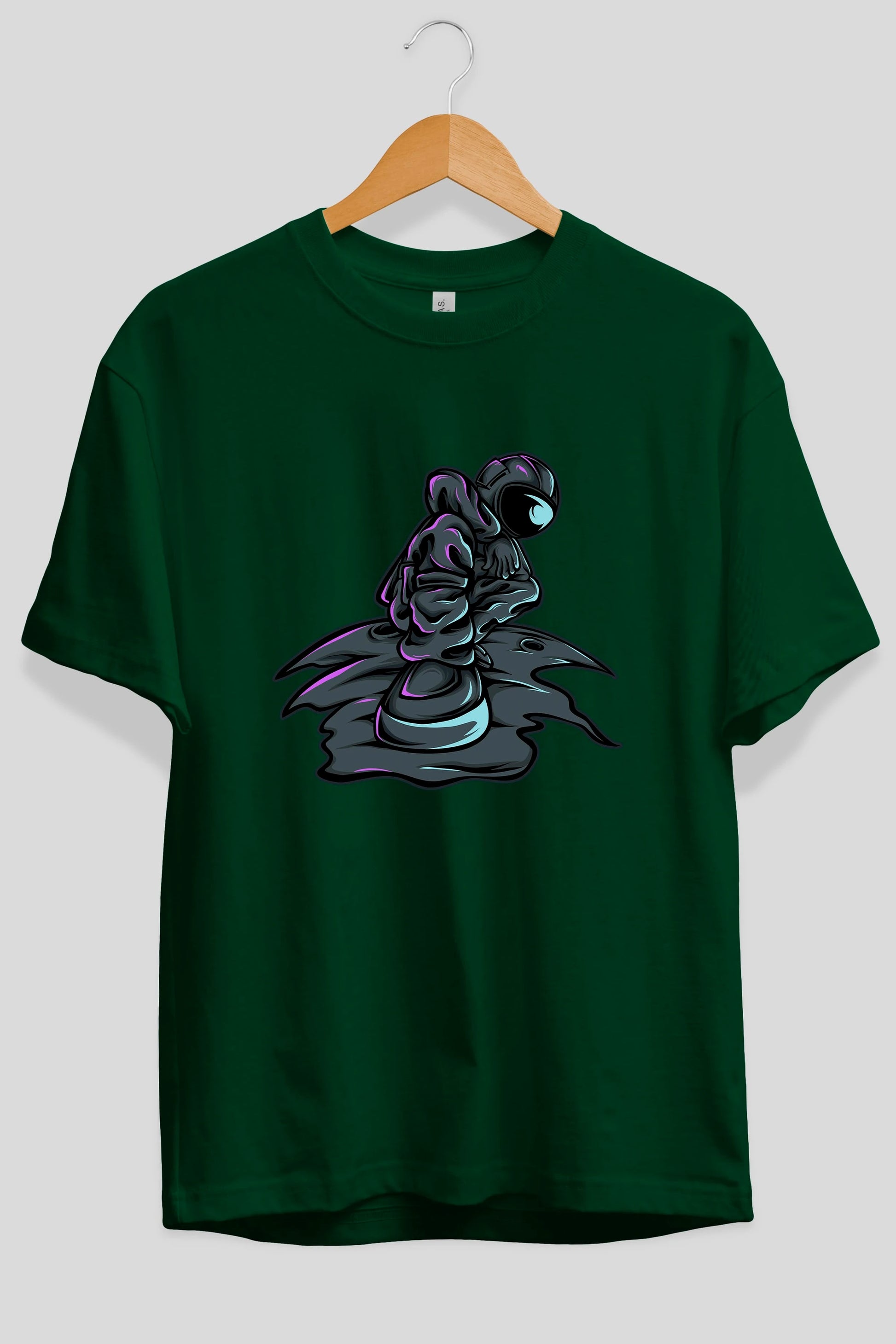 Stylish Astronaut Ön Baskılı Oversize t-shirt Erkek Kadın Unisex