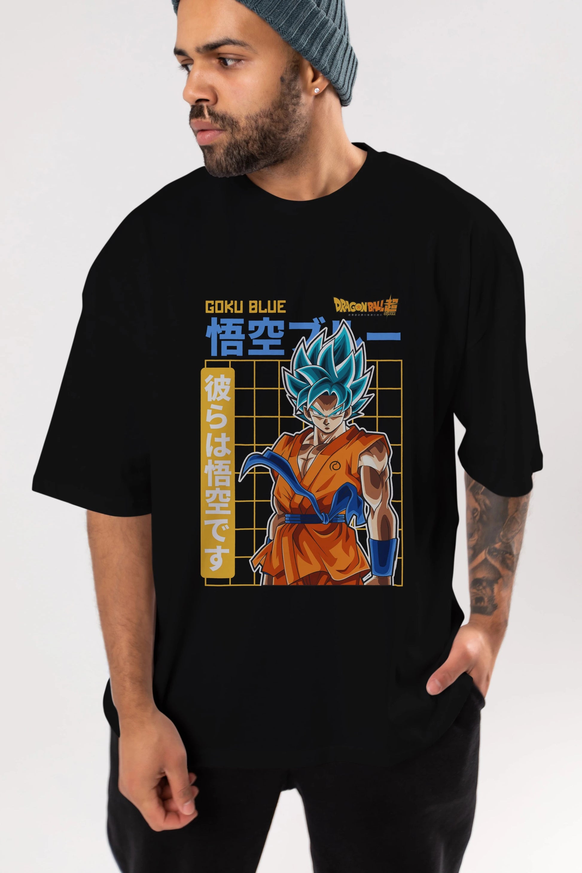 GOKU 1 Anime Ön Baskılı Oversize t-shirt %100 pamuk Erkek Kadın Unisex