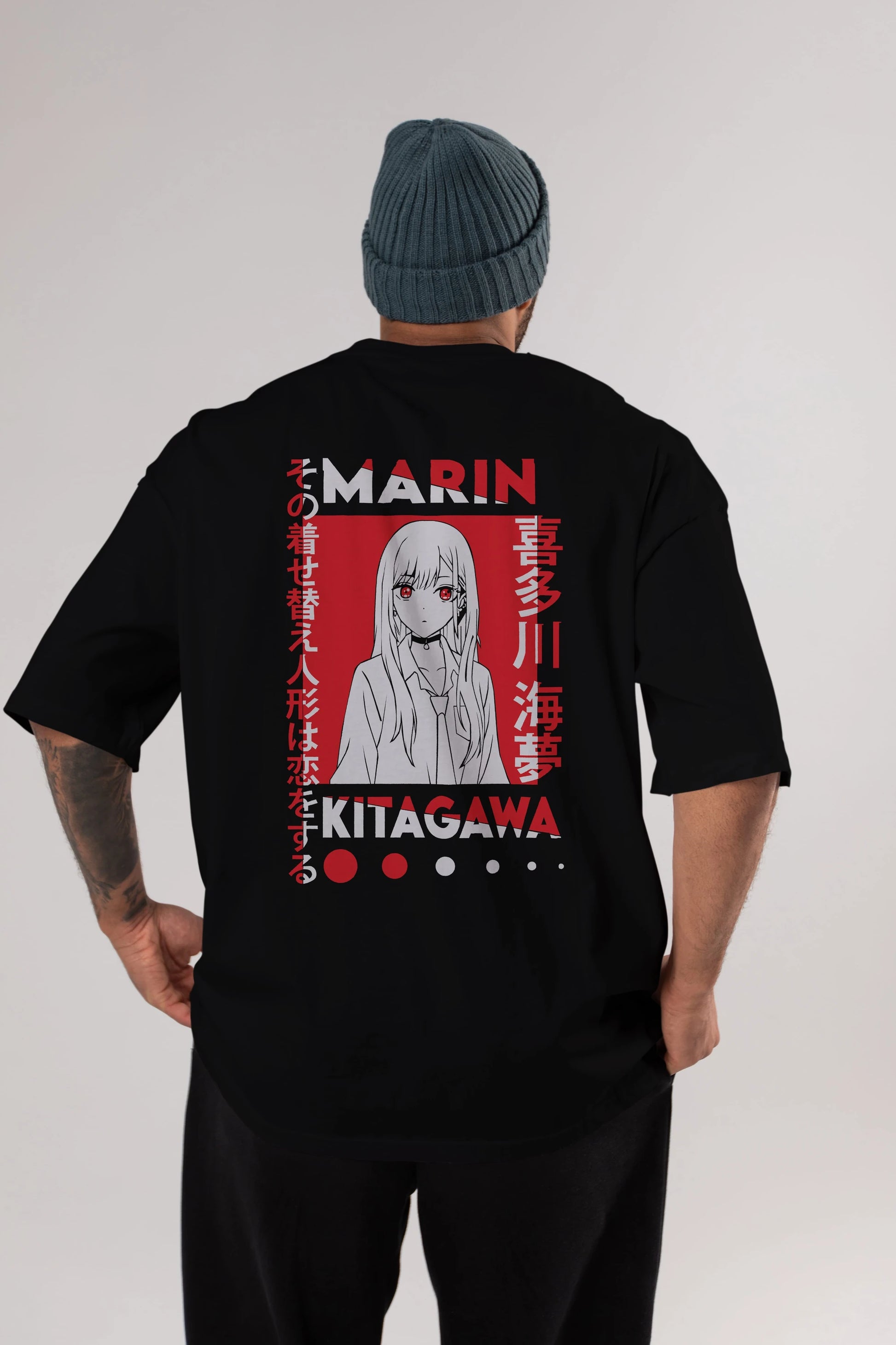 MARIN KITAGAWA Anime Arka Baskılı Oversize t-shirt Erkek Kadın Unisex