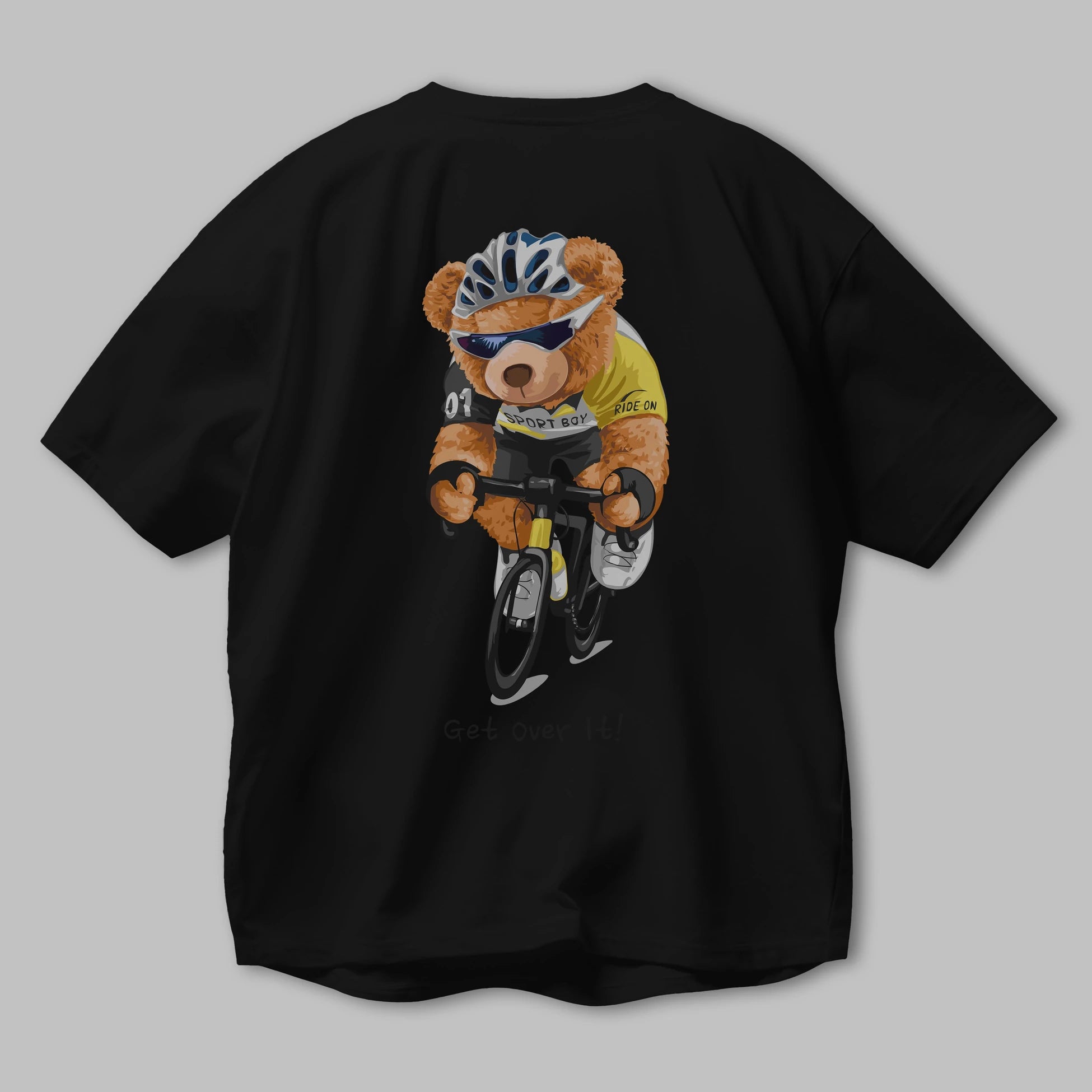 Teddy Bear Sport Boy Arka Baskılı Oversize t-shirt Erkek Kadın Unisex %100 Pamuk