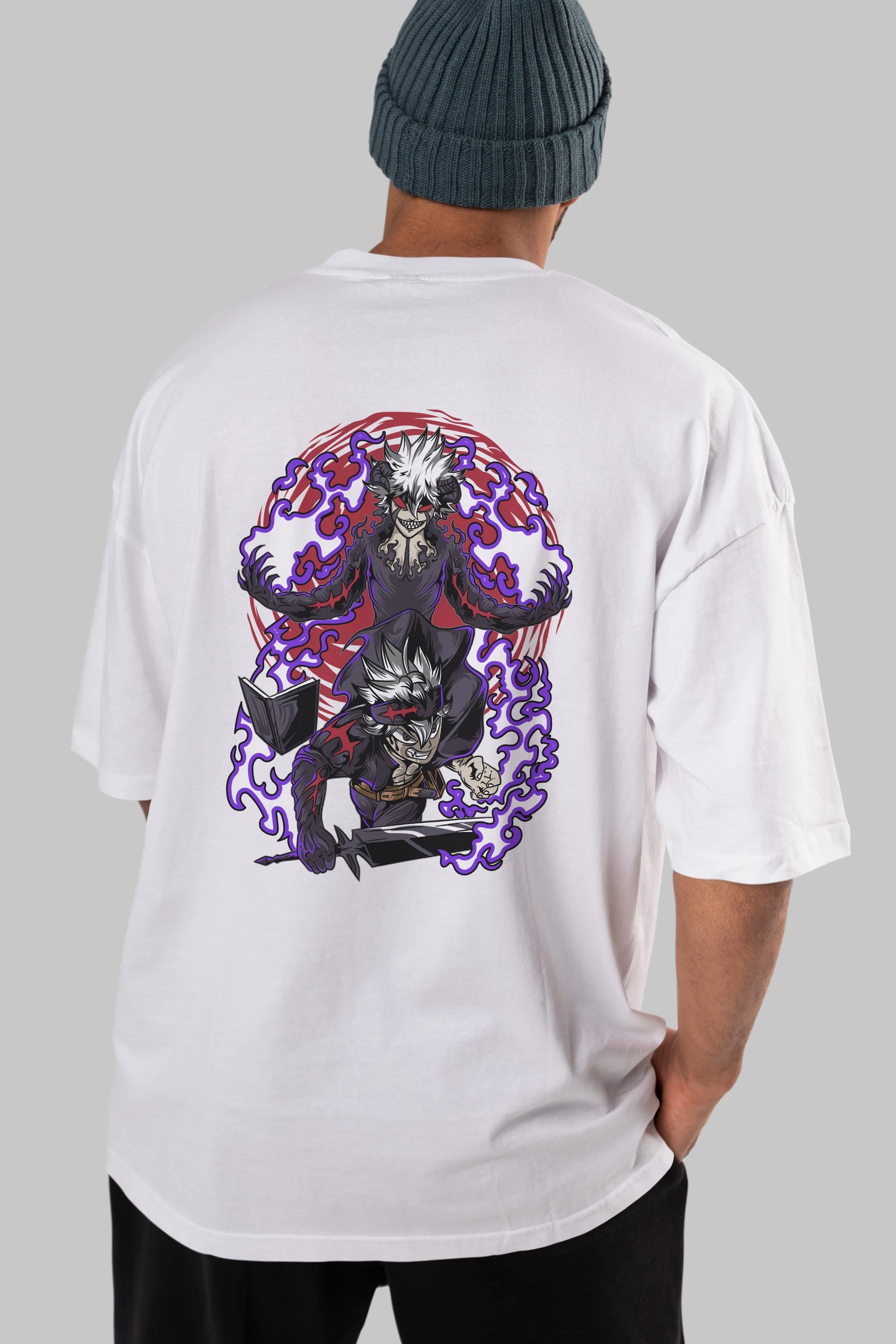 BLACK CLOVER DEVIL UNION Anime Arka Baskılı Oversize t-shirt Erkek Kadın Unisex