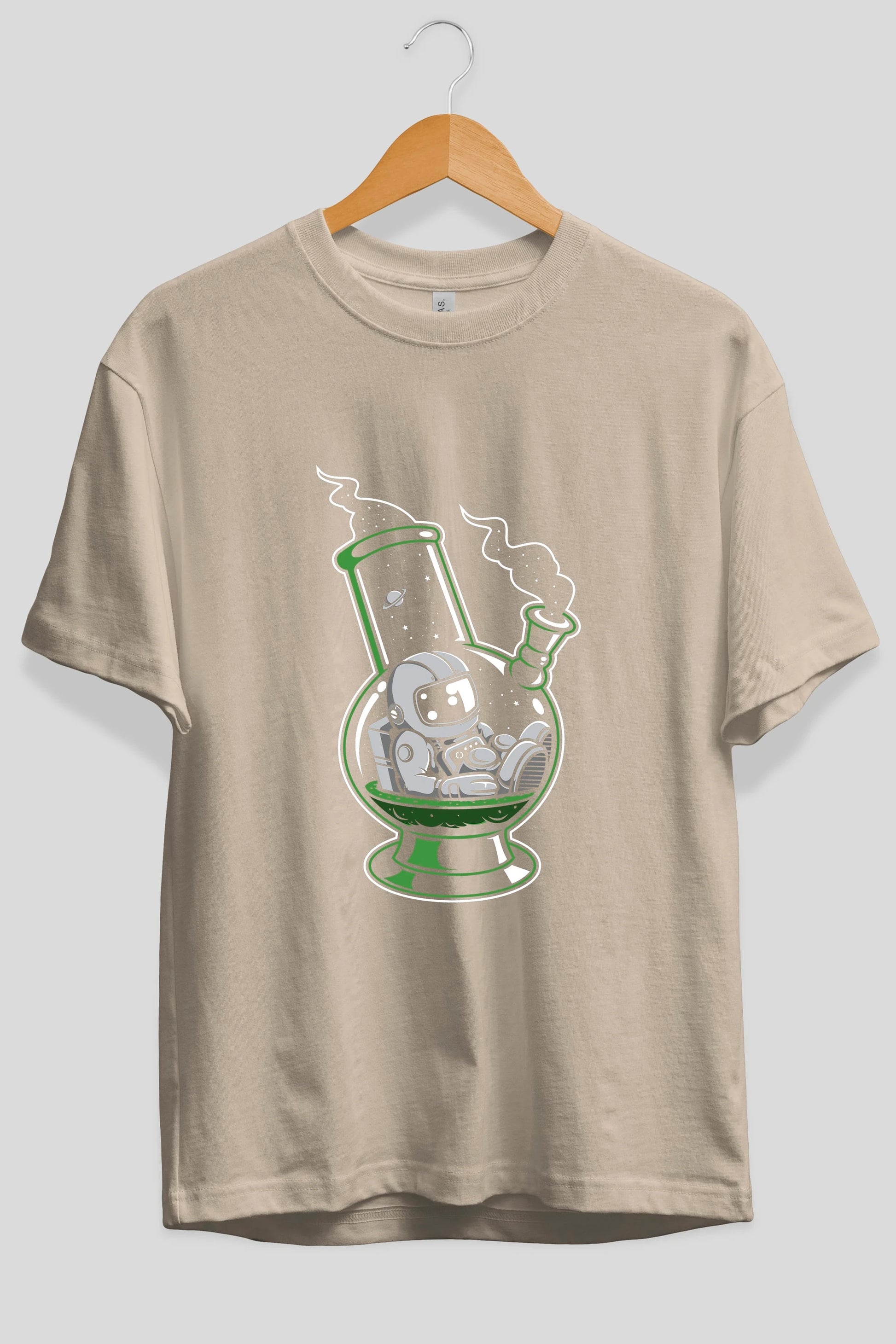 Astronaut Bong Ön Baskılı Oversize t-shirt Erkek Kadın Unisex