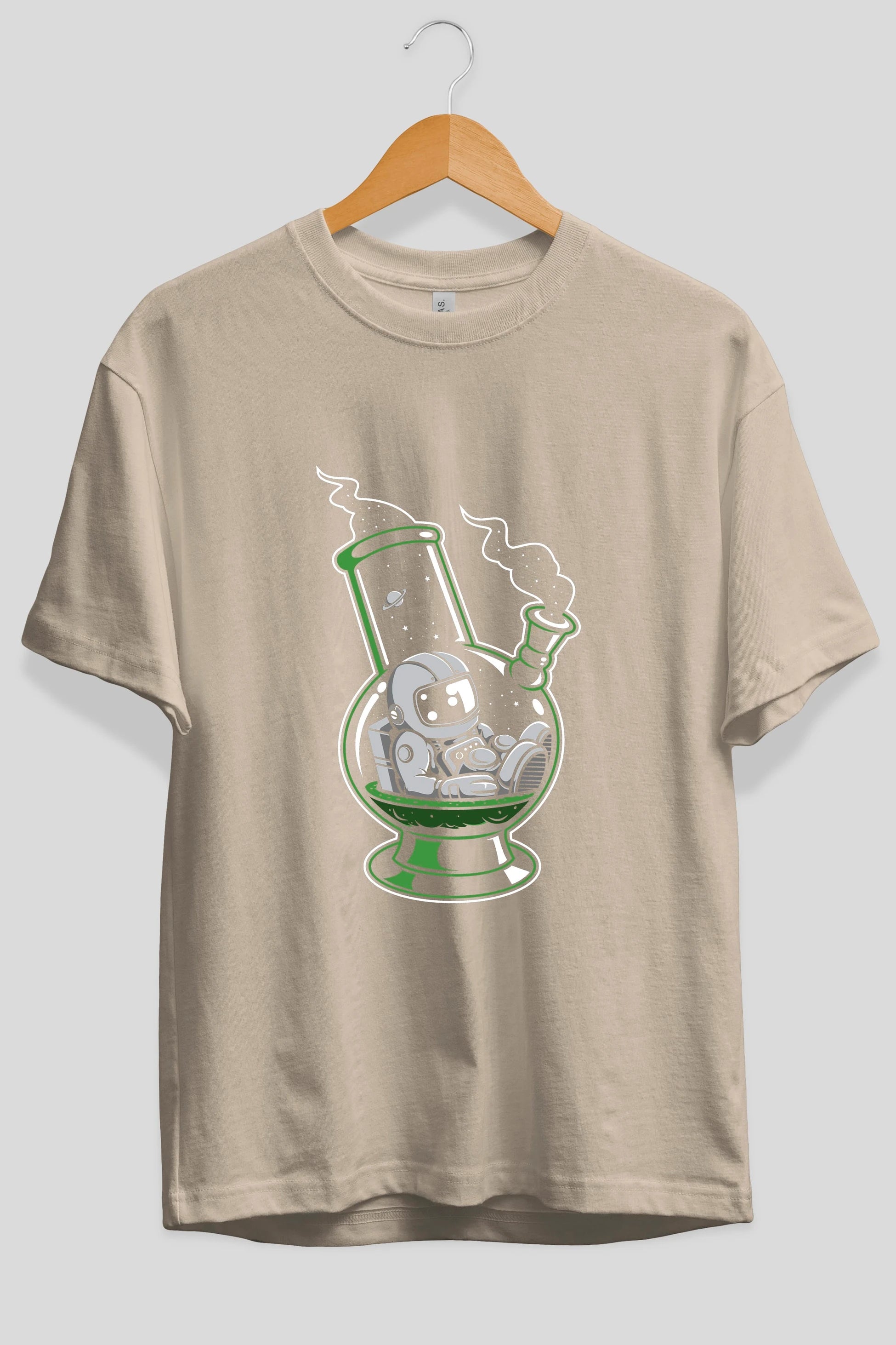 Astronaut Bong Ön Baskılı Oversize t-shirt Erkek Kadın Unisex
