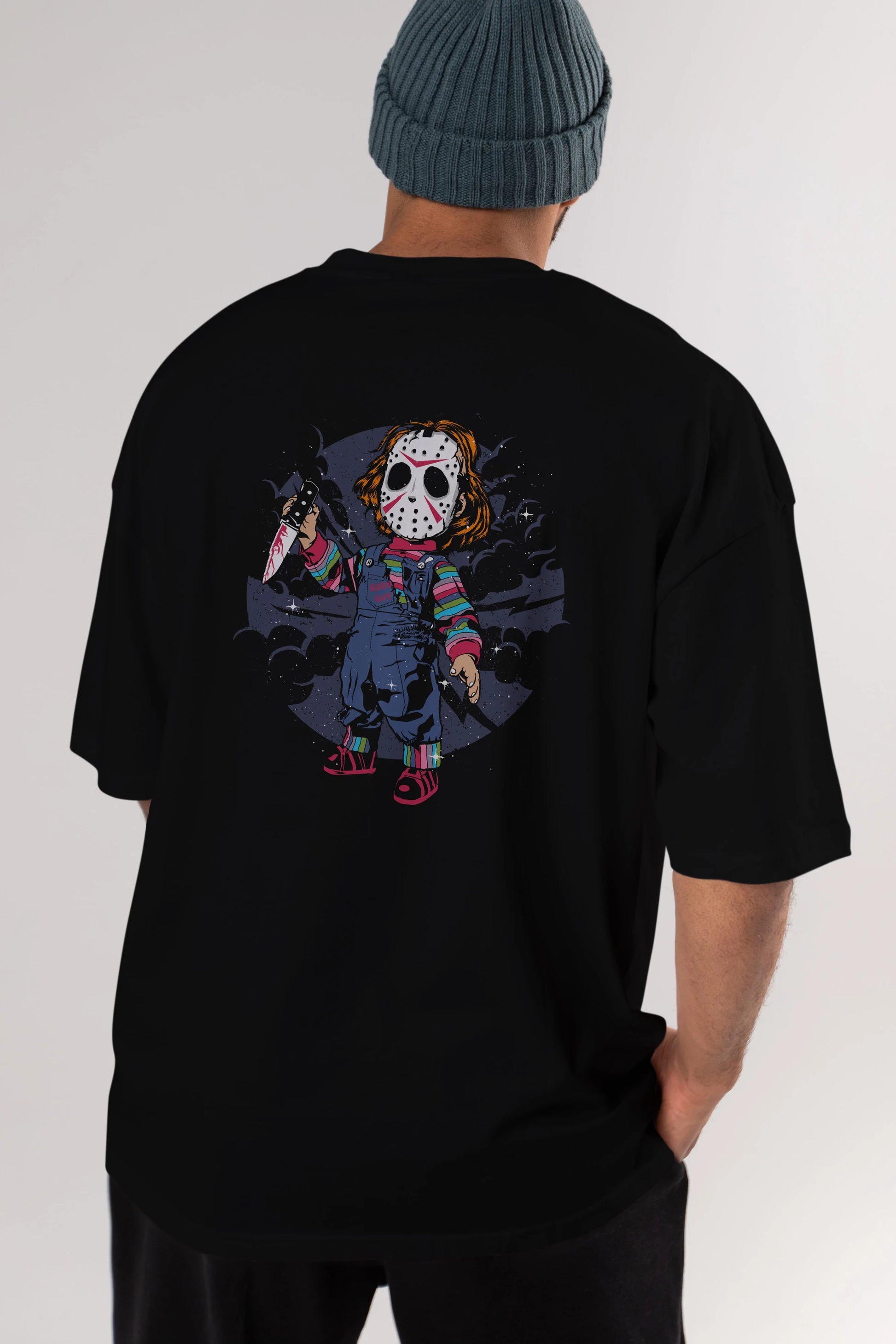 Chucky Arka Baskılı Oversize t-shirt Erkek Kadın Unisex %100 Pamuk