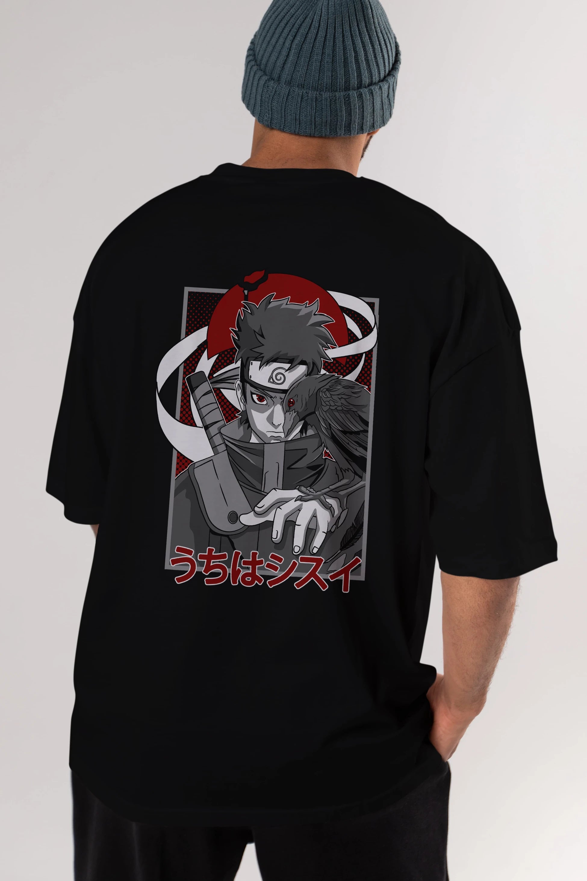 SHISUI UCHIHA NARUTO Anime Arka Baskılı Oversize t-shirt Erkek Kadın Unisex