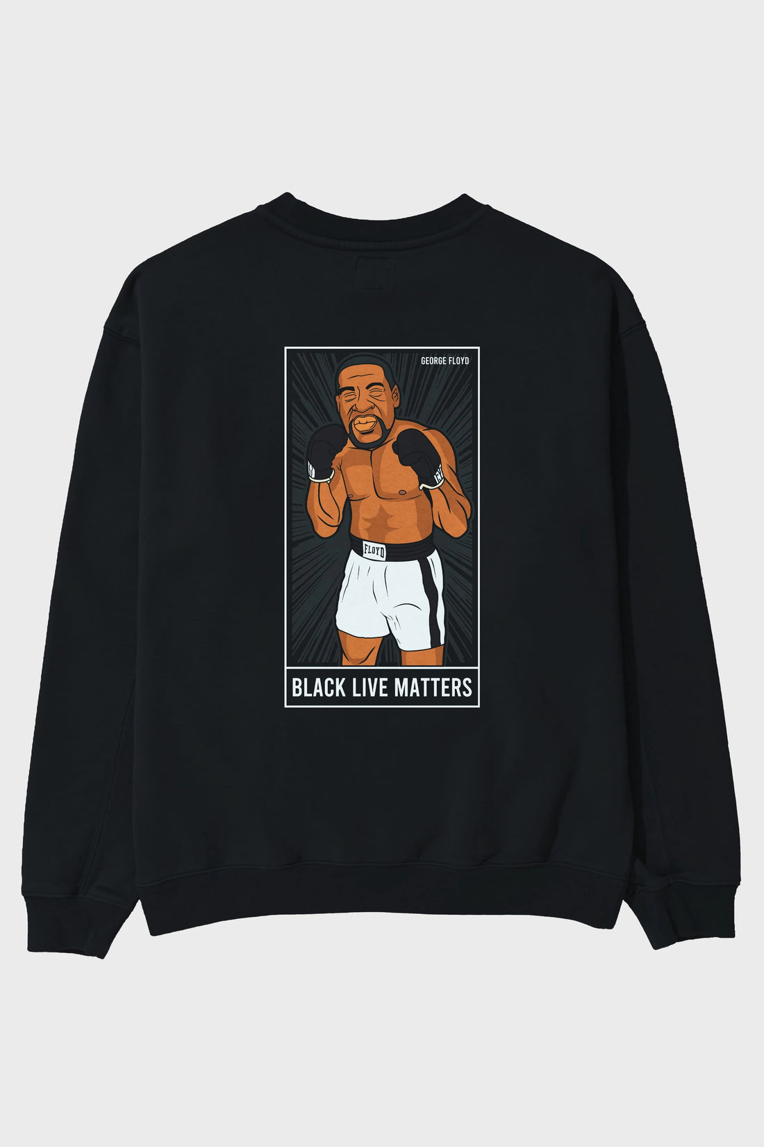 George Floyd Boxer Arka Baskılı Oversize Sweatshirt Erkek Kadın Unisex
