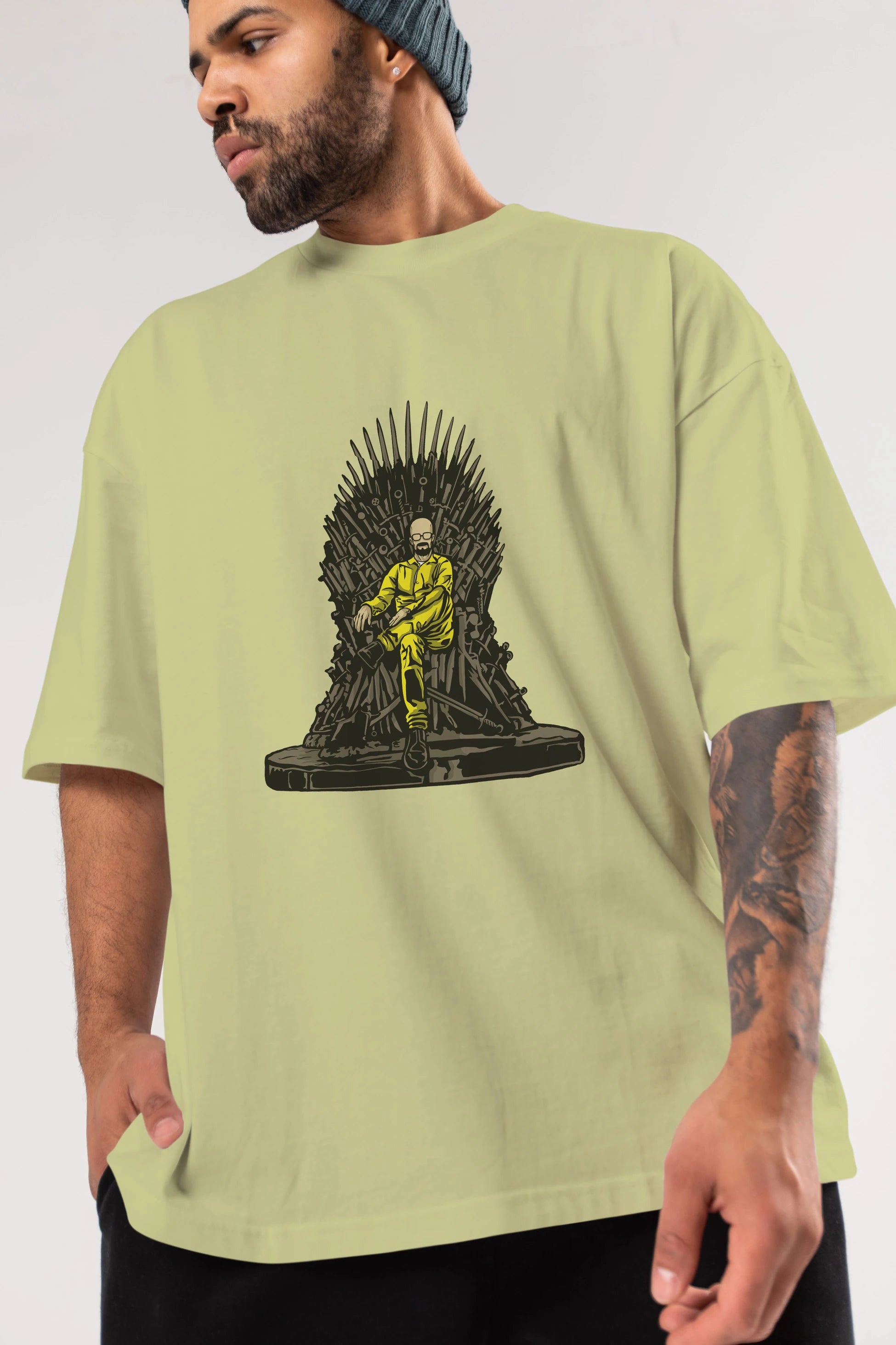 Danger Throne Ön Baskılı Oversize t-shirt Erkek Kadın Unisex %100 Pamuk tişort