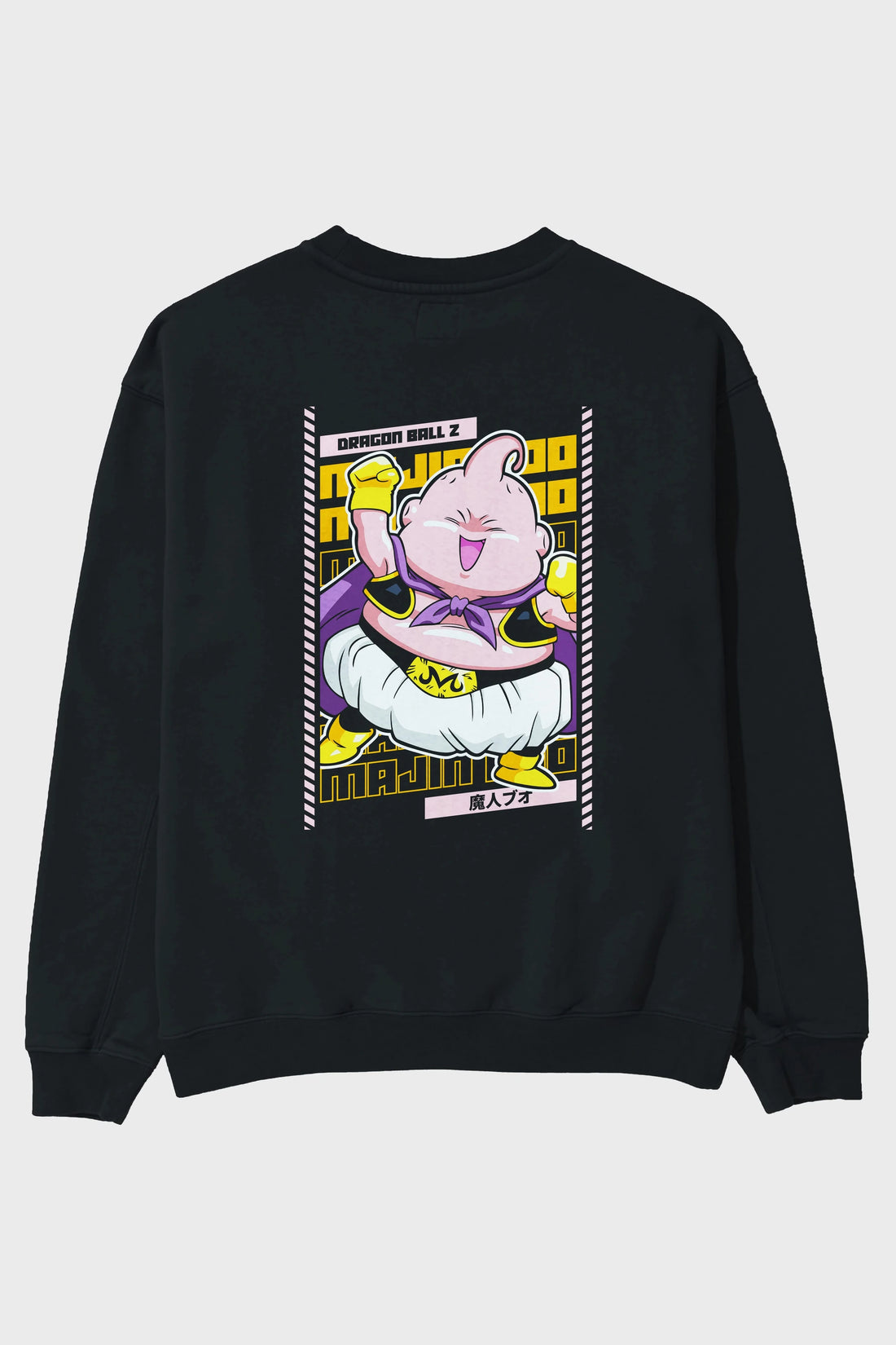 MAJIN BOO1 Anime Arka Baskılı Oversize Sweatshirt Erkek Kadın Unisex