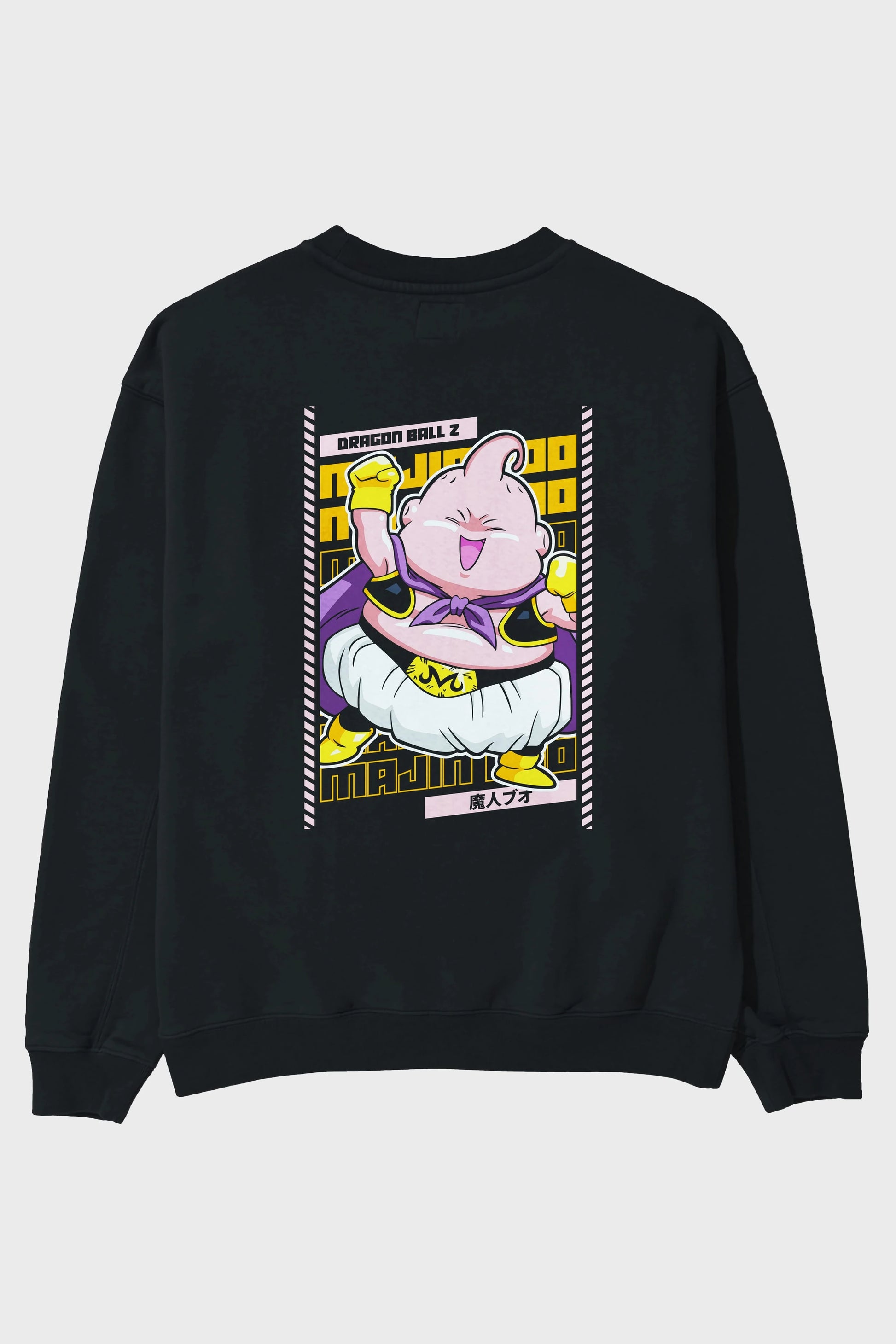 MAJIN BOO1 Anime Arka Baskılı Oversize Sweatshirt Erkek Kadın Unisex