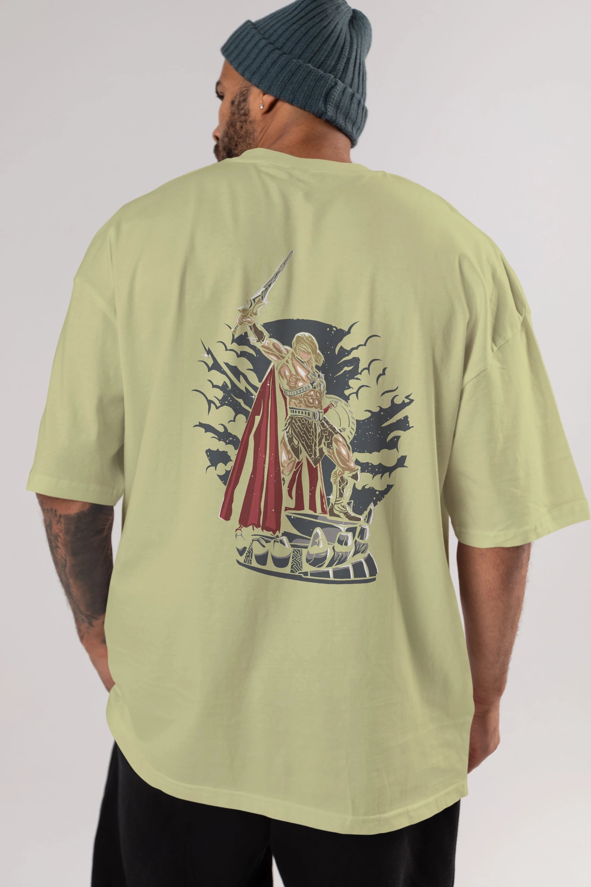 Warrior Arka Baskılı Oversize t-shirt Erkek Kadın Unisex %100 Pamuk