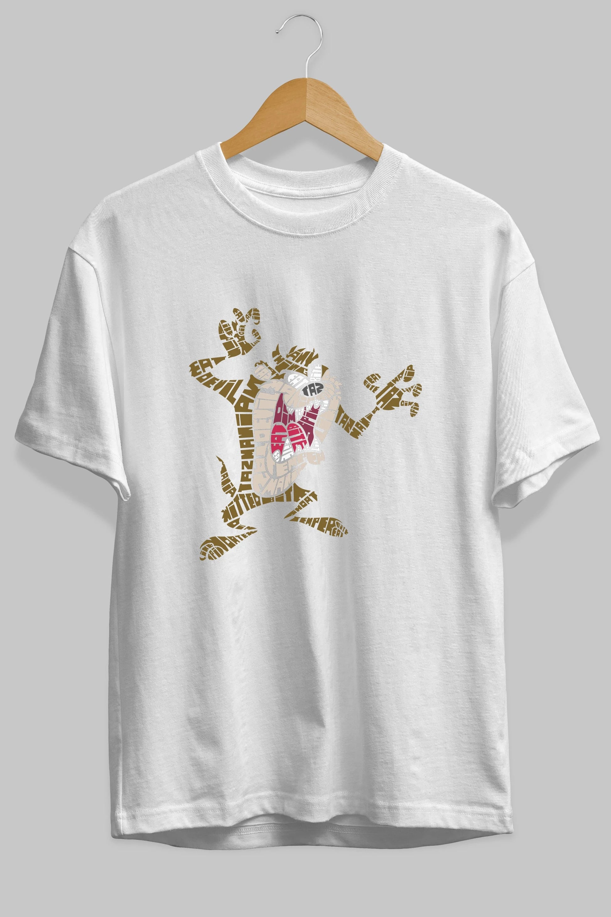 Tazmania Ön Baskılı Oversize t-shirt %100 pamuk Erkek Kadın Unisex
