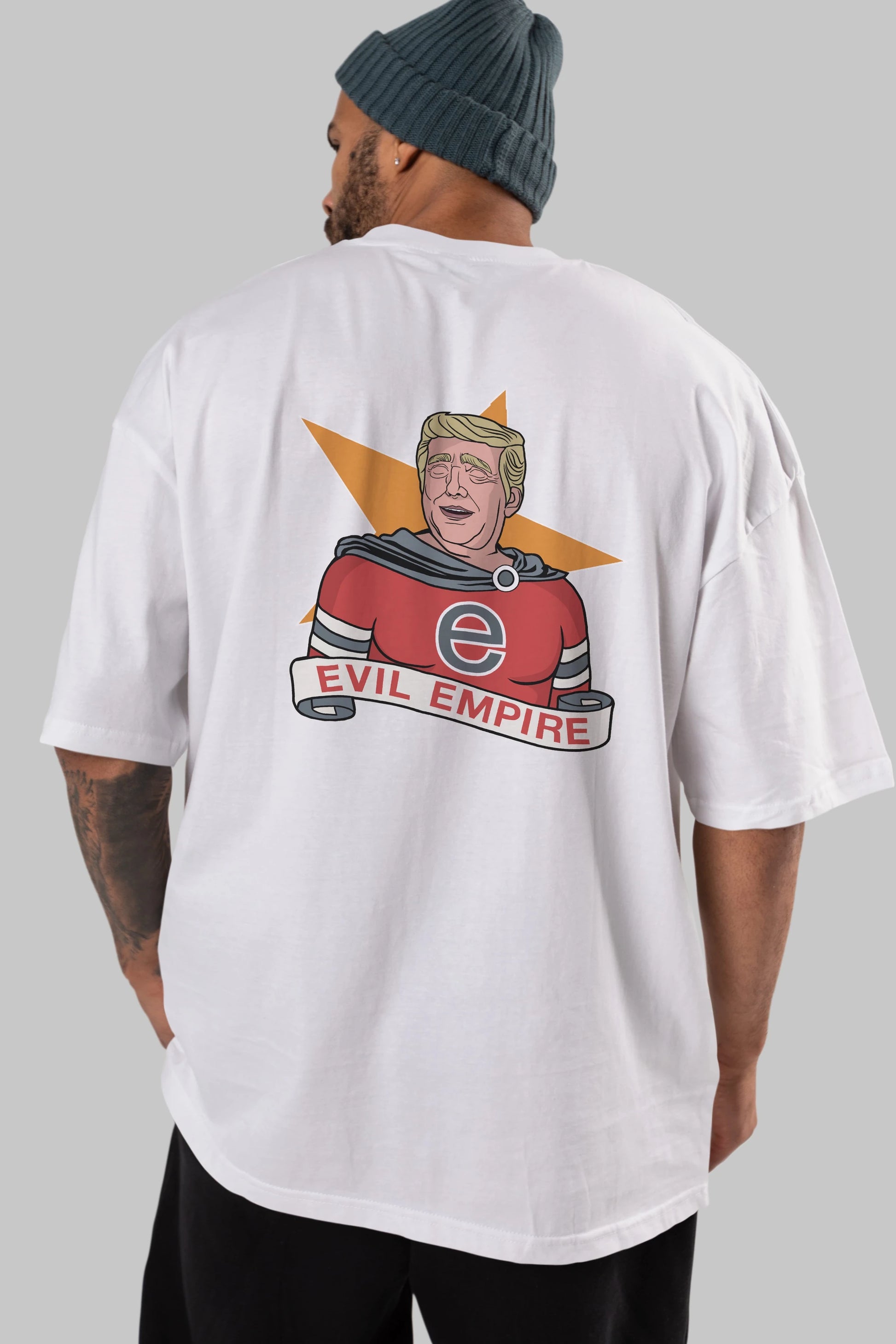 Evil Empire Trump Arka Baskılı Oversize t-shirt Erkek Kadın Unisex %100 Pamuk tişort