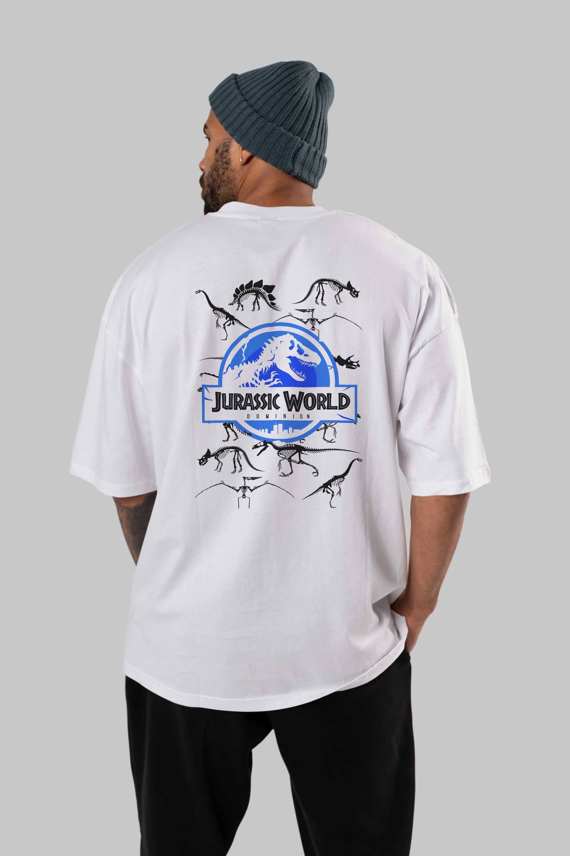 Jurassic Park (5) Arka Baskılı Oversize t-shirt Erkek Kadın Unisex %100 Pamuk Bisiklet Yaka tişort