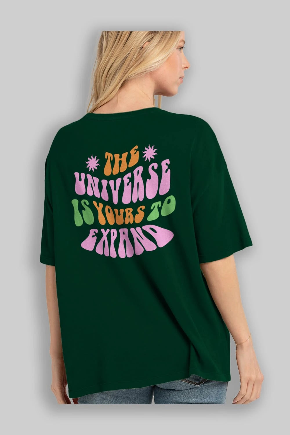 The Universe is Yours Yazılı Arka Baskılı Oversize t-shirt Erkek Kadın Unisex