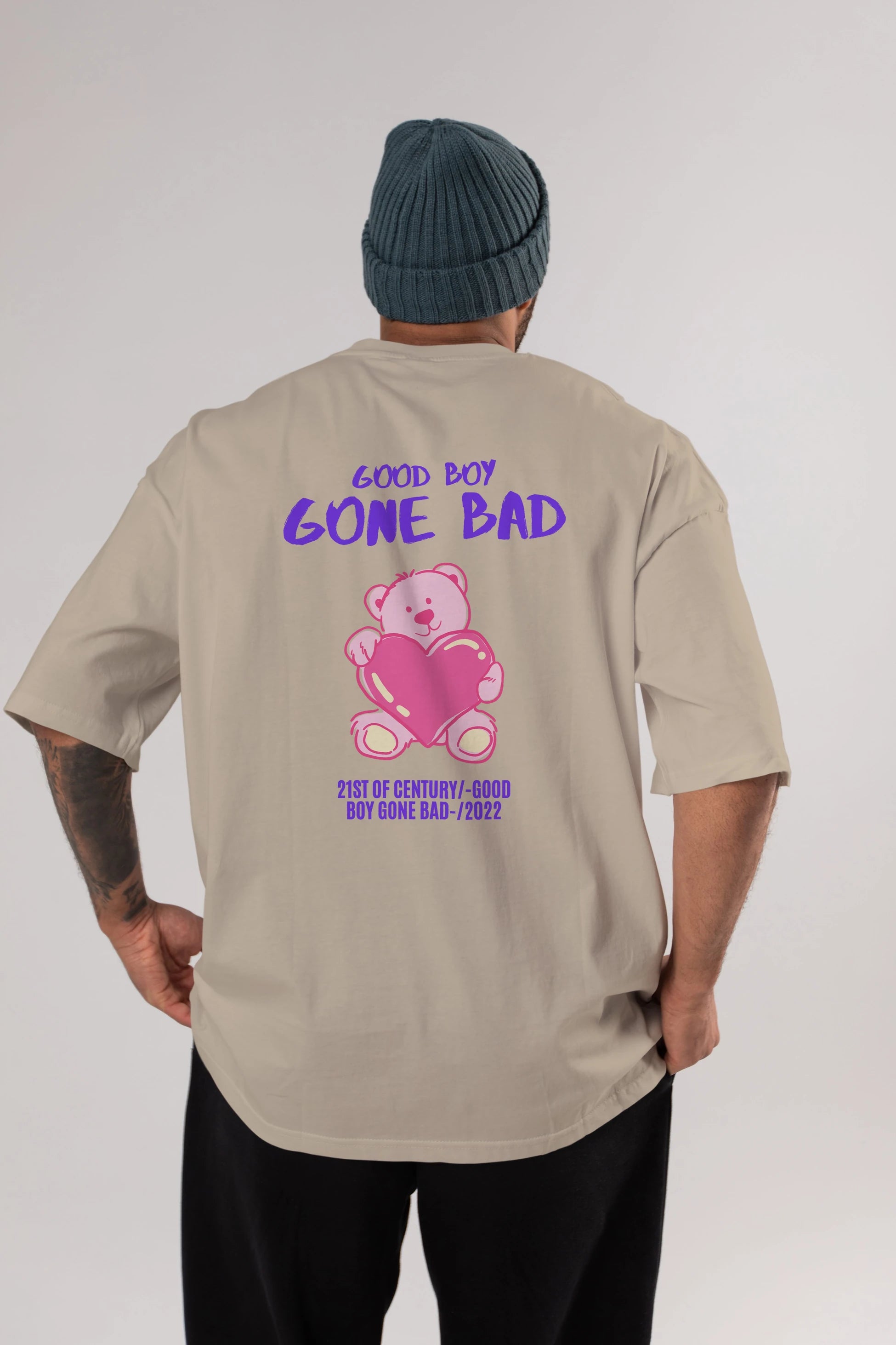 Good Boy Gona Bad Arka Baskılı Oversize t-shirt Erkek Kadın Unisex