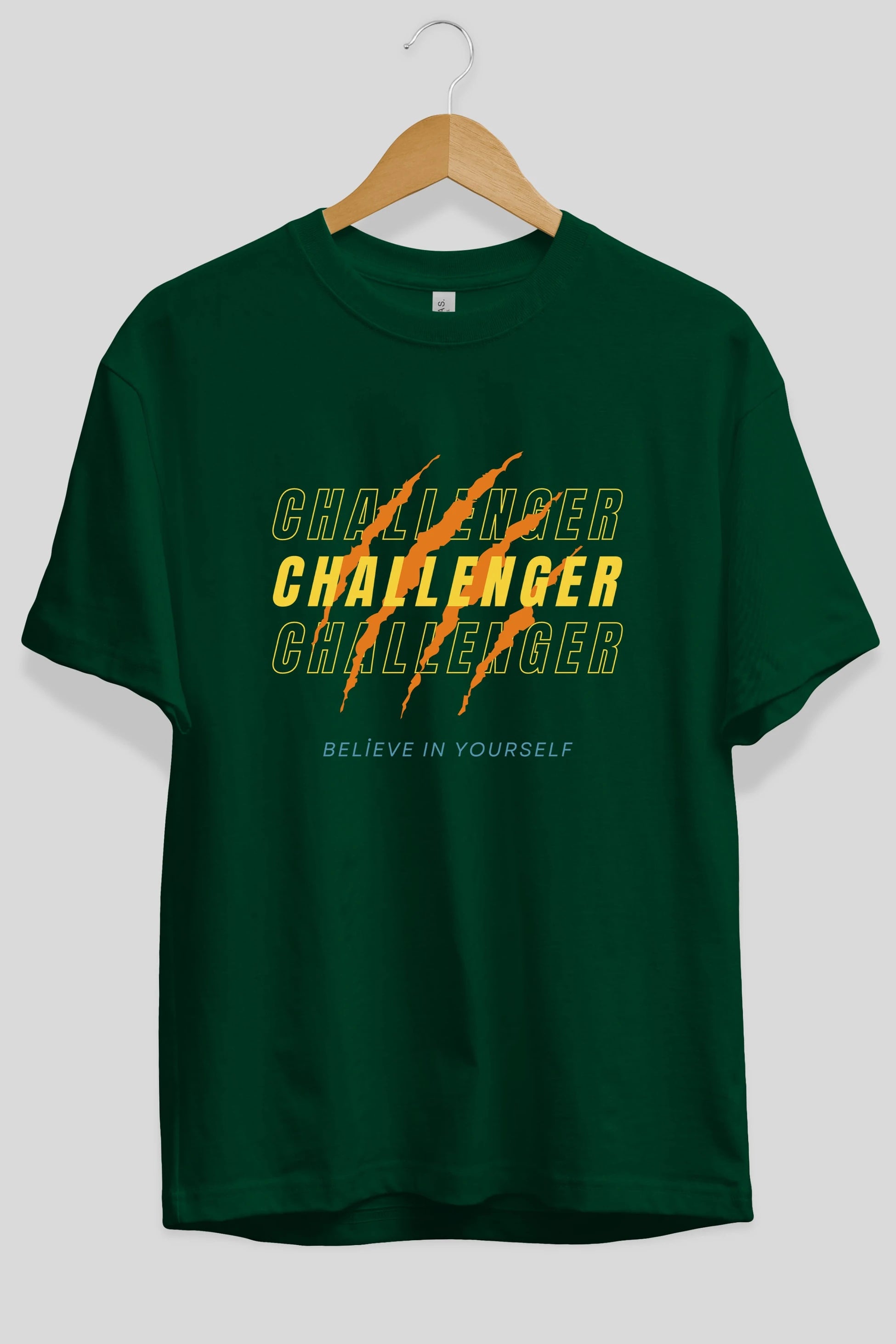 Challenger Yazılı Ön Baskılı Oversize t-shirt Erkek Kadın Unisex