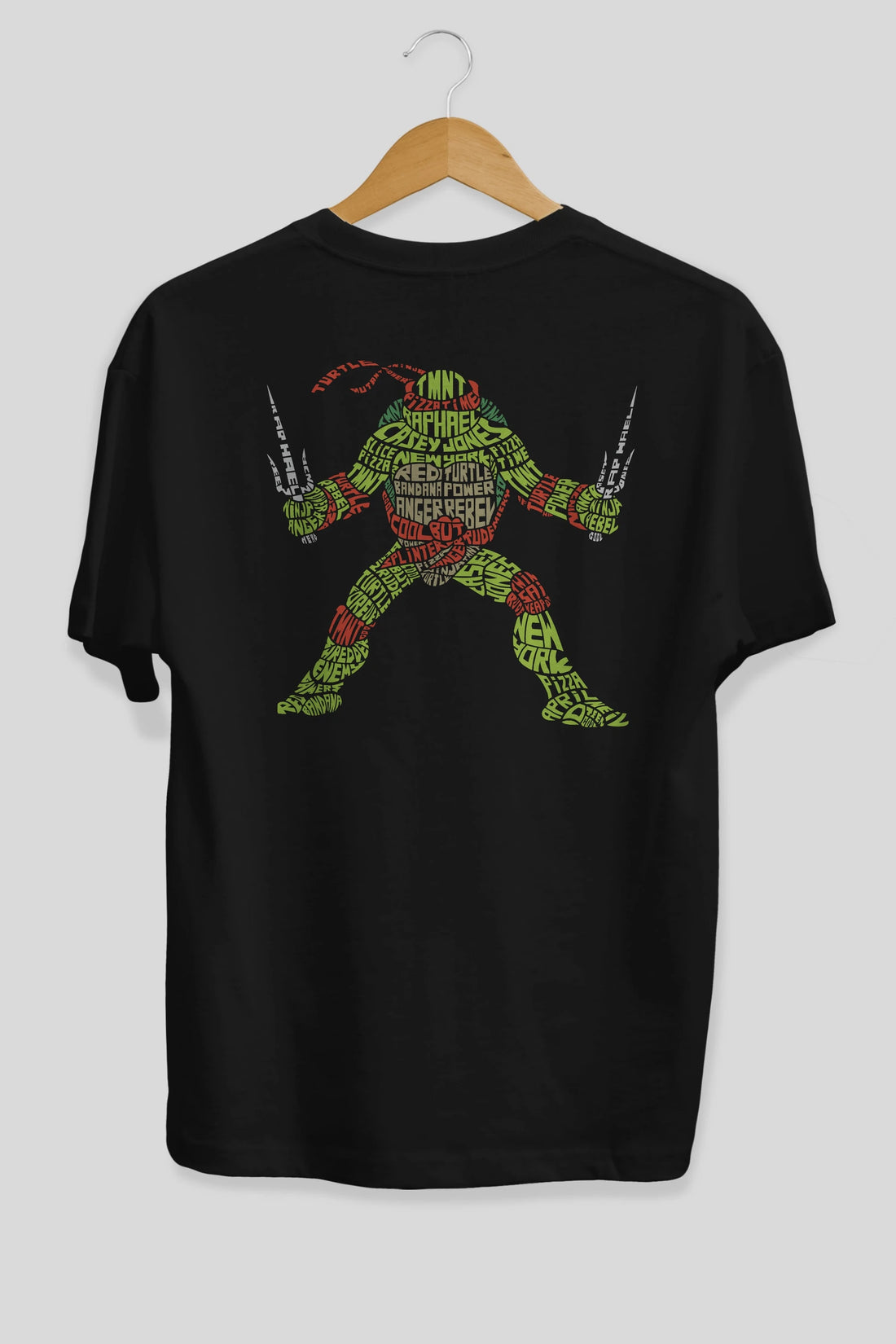Ninja Turtle Arka Baskılı Oversize t-shirt %100 pamuk Erkek Kadın Unisex