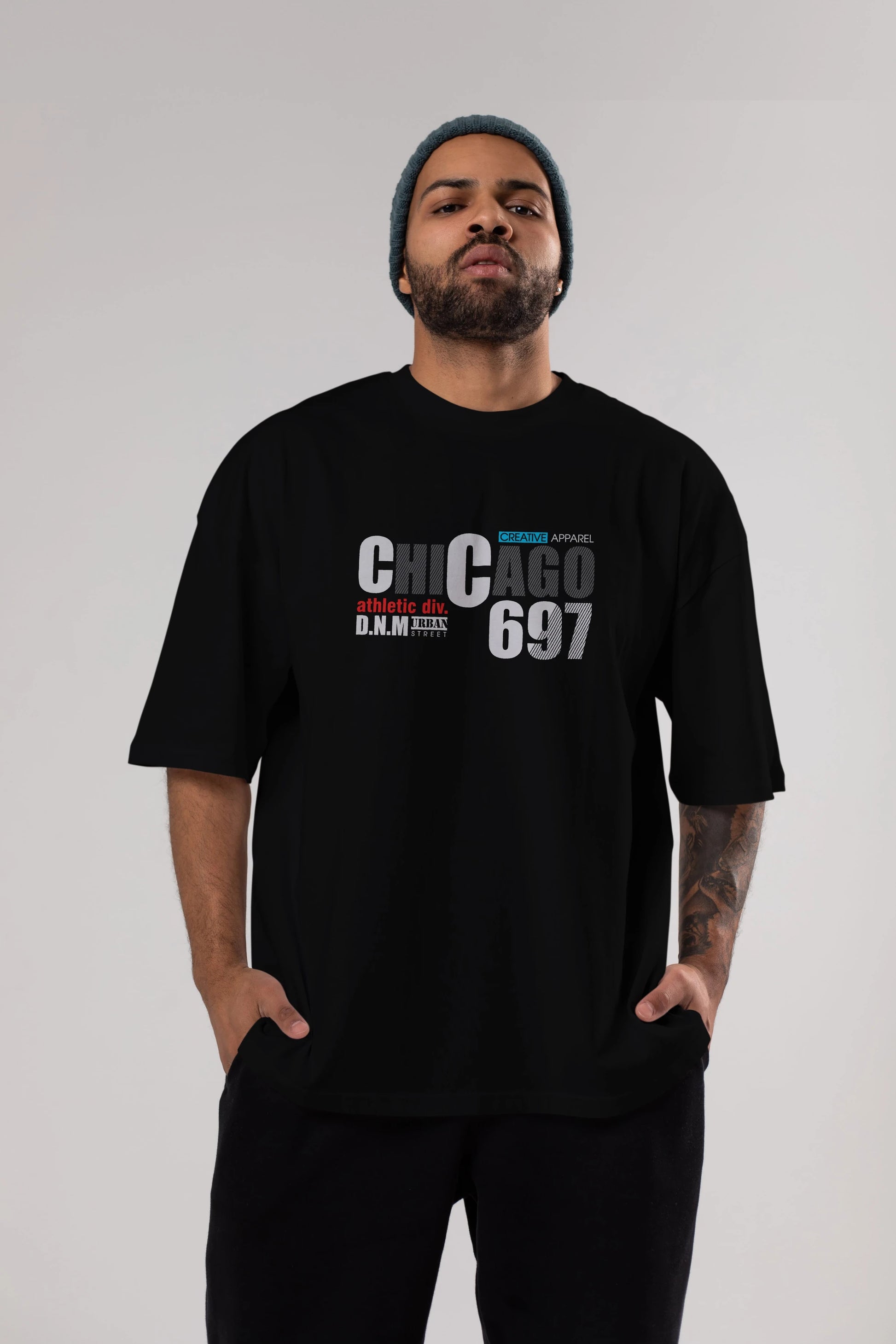 Chicago 697 Ön Baskılı Oversize t-shirt Erkek Kadın Unisex