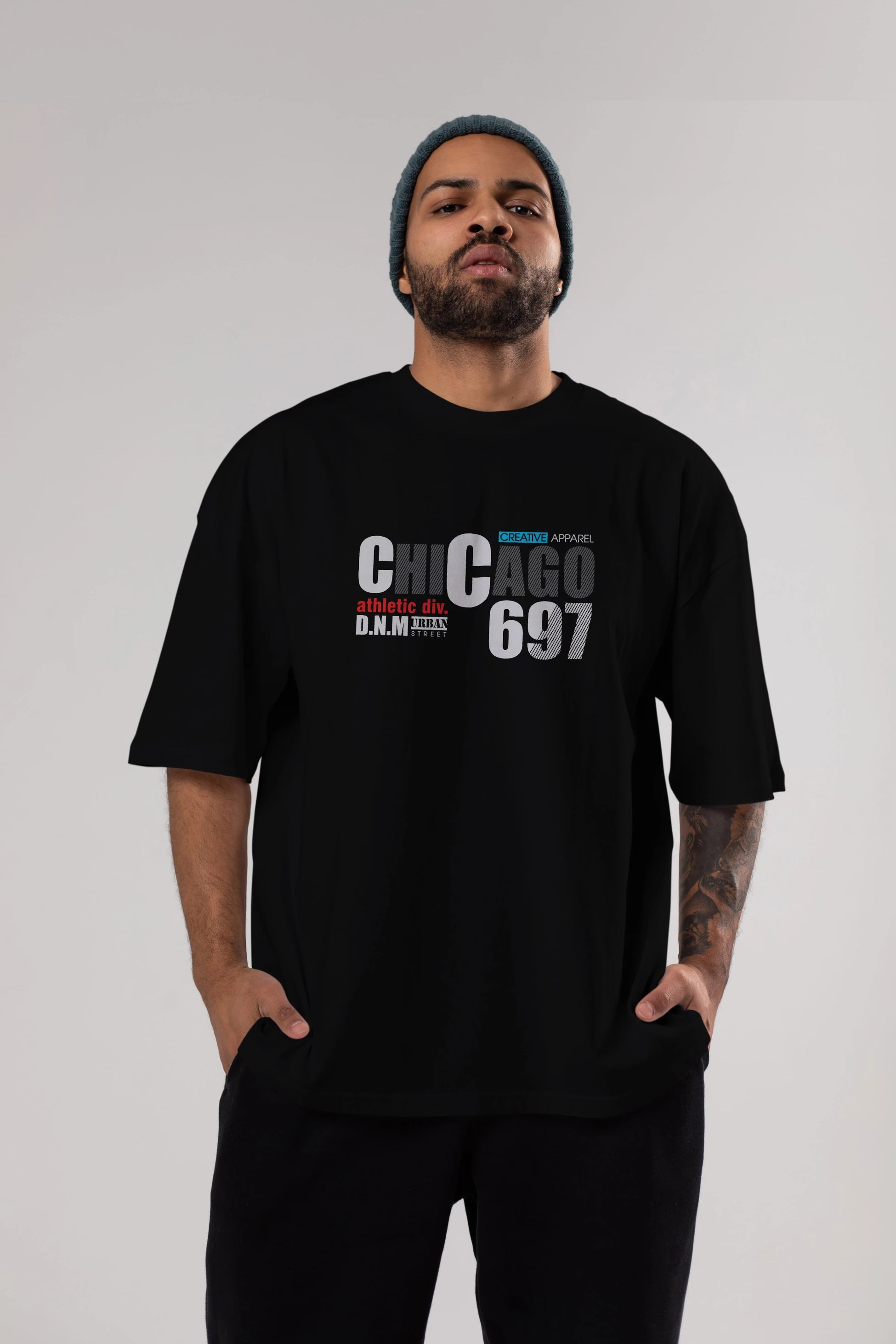 Chicago 697 Ön Baskılı Oversize t-shirt Erkek Kadın Unisex