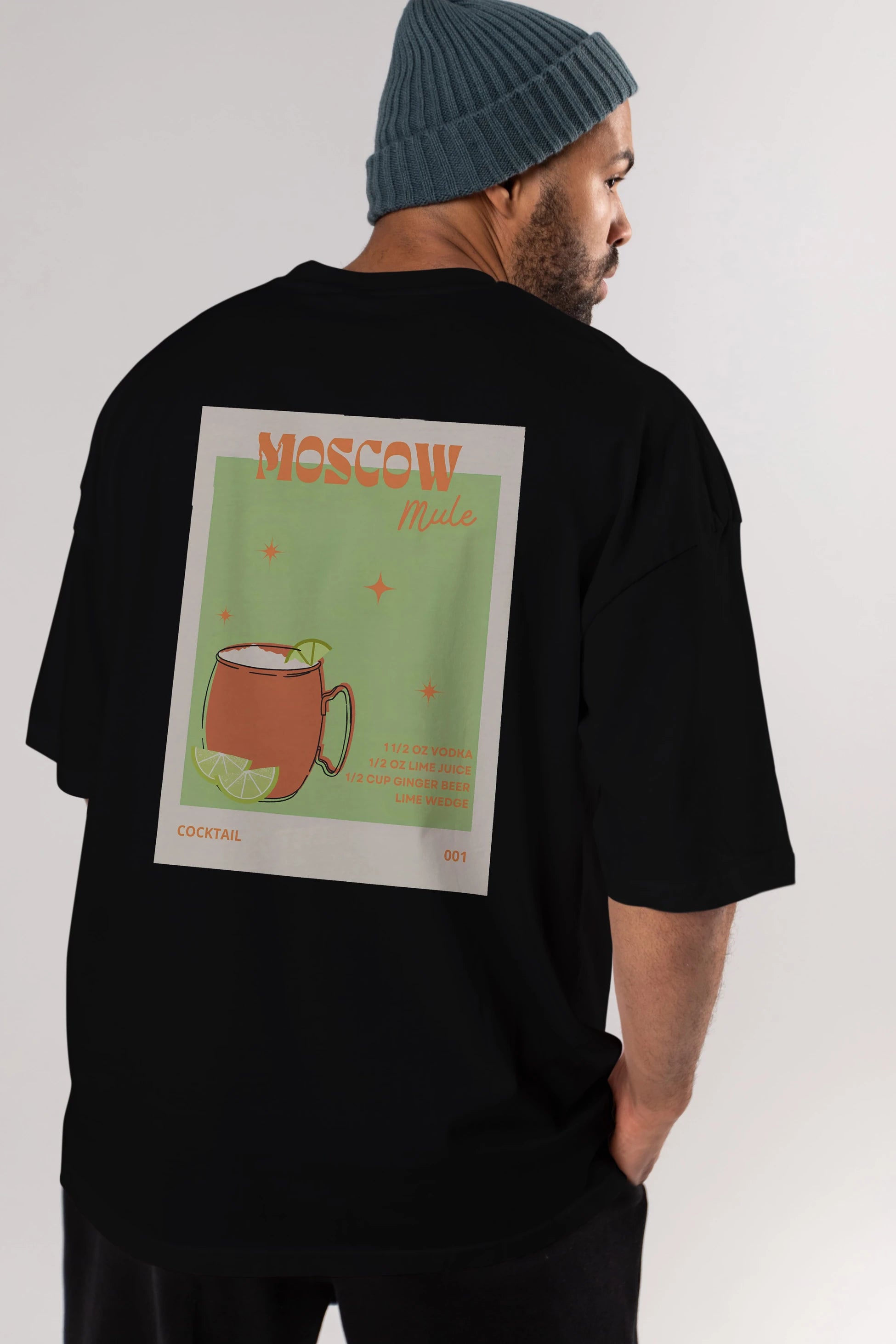 Moscow Mule 2 Arka Baskılı Oversize t-shirt Erkek Kadın Unisex %100 Pamuk Bisiklet Yaka tişort