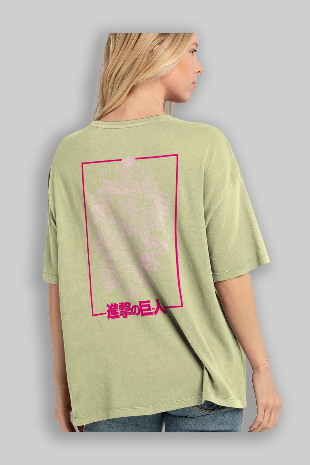 ATTACK ON TITANS Anime Arka Baskılı Oversize t-shirt Erkek Kadın Unisex