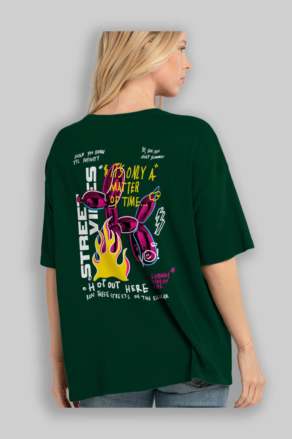 Street Vibes Arka Baskılı Oversize t-shirt Erkek Kadın Unisex