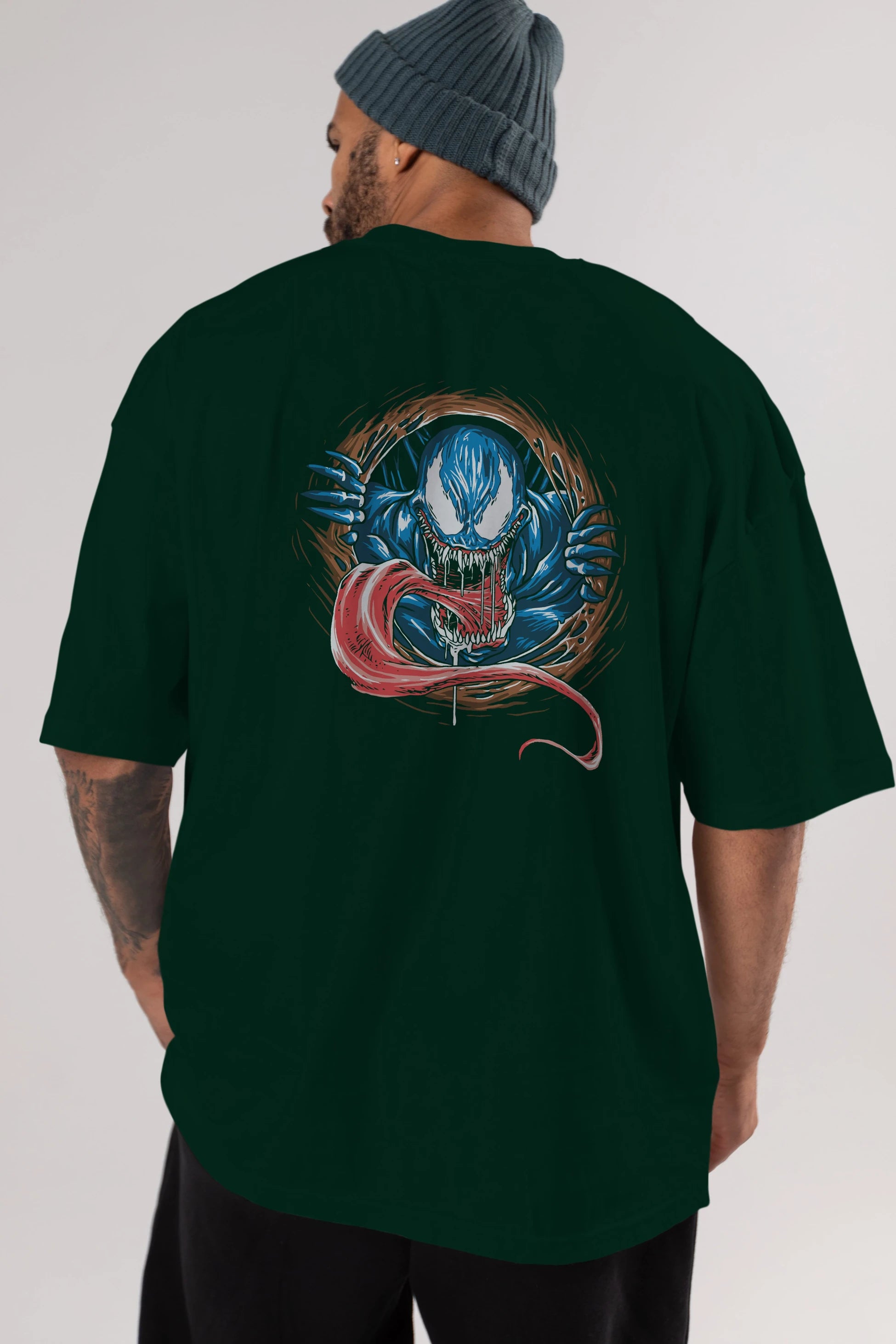 Venom (7) Arka Baskılı Oversize t-shirt Erkek Kadın Unisex %100 Pamuk Bisiklet Yaka tişort