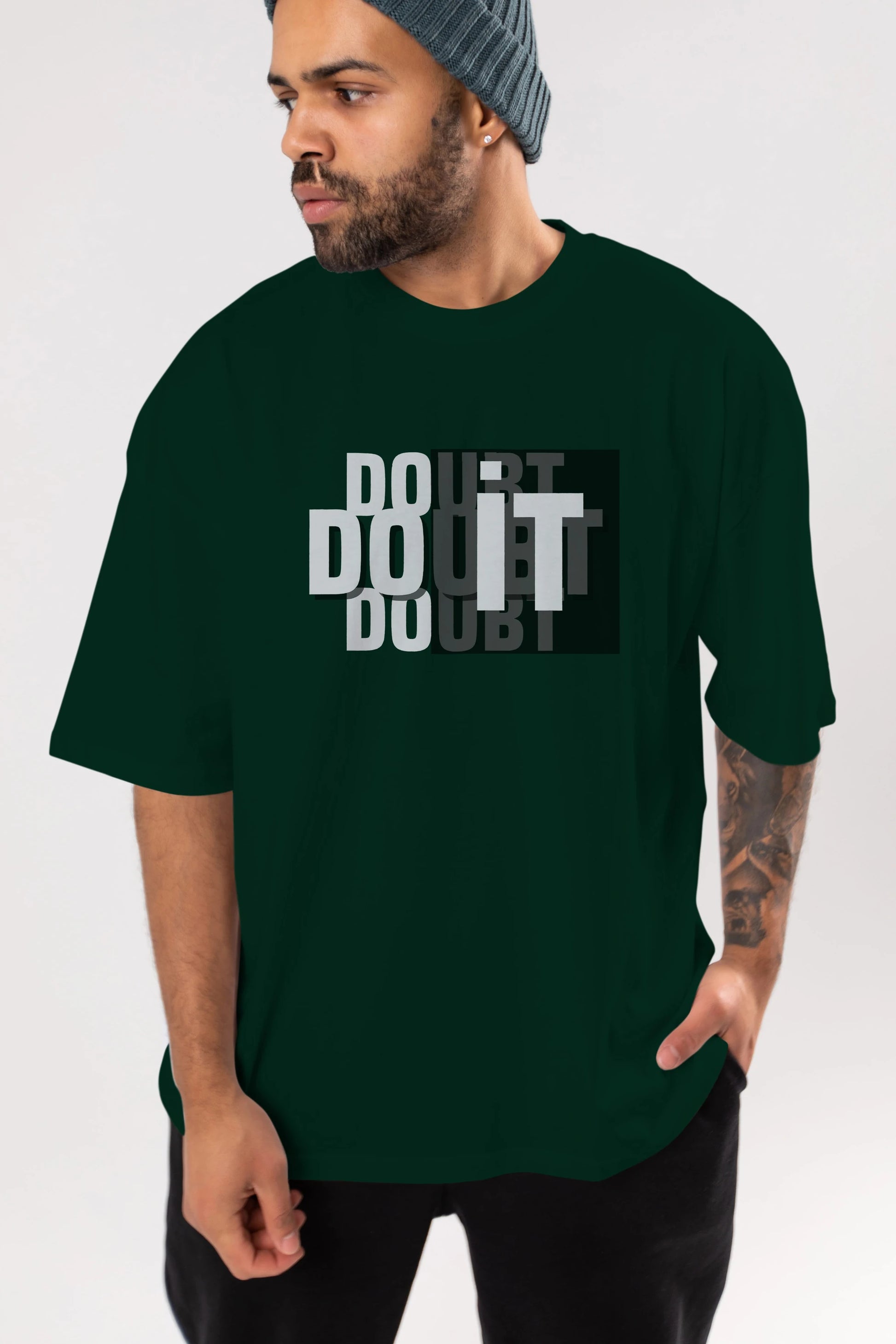 Do it Yazılı Ön Baskılı Oversize t-shirt Erkek Kadın Unisex