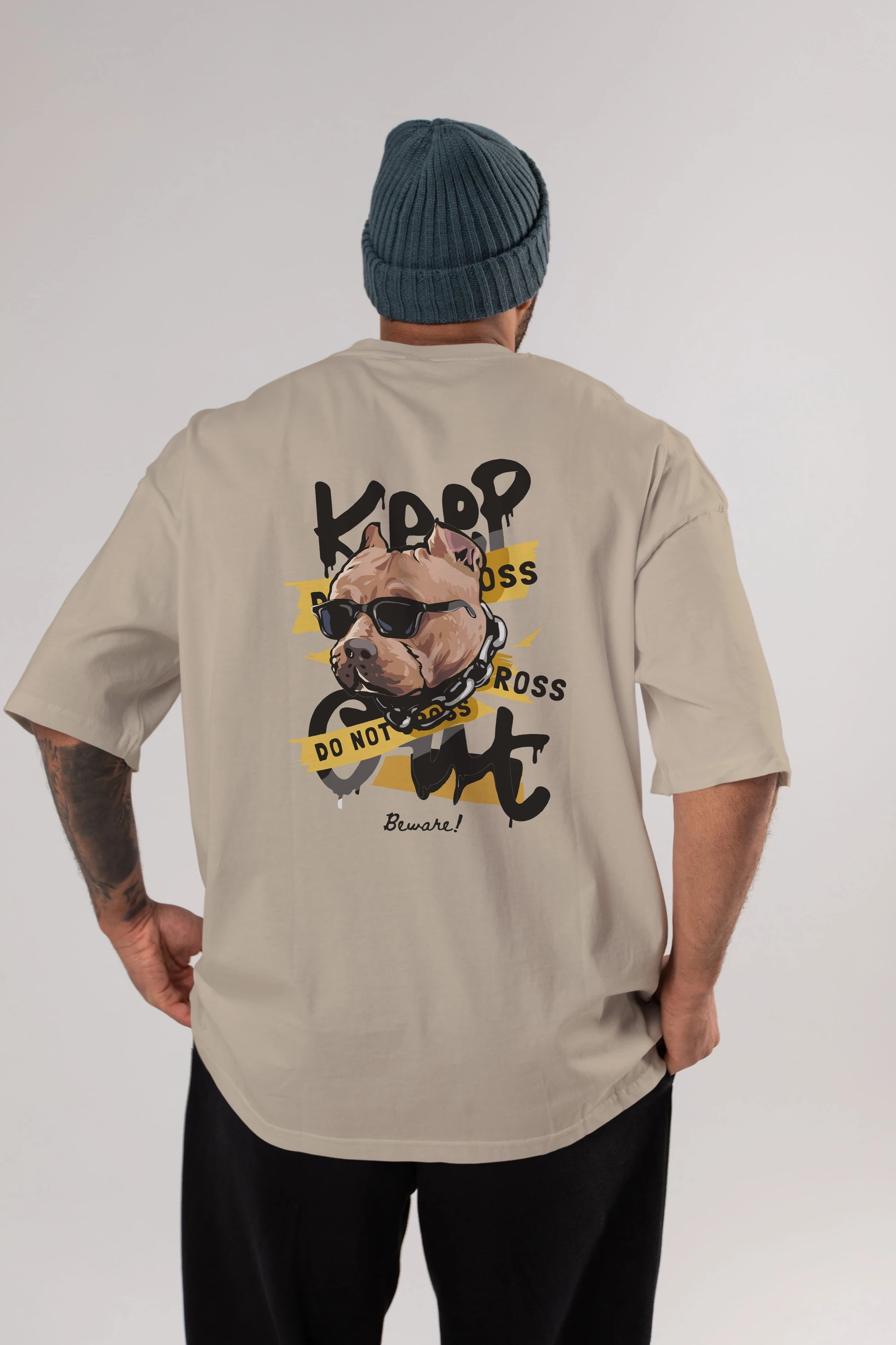Teddy Bear Keep Arka Baskılı Oversize t-shirt Erkek Kadın Unisex %100 Pamuk